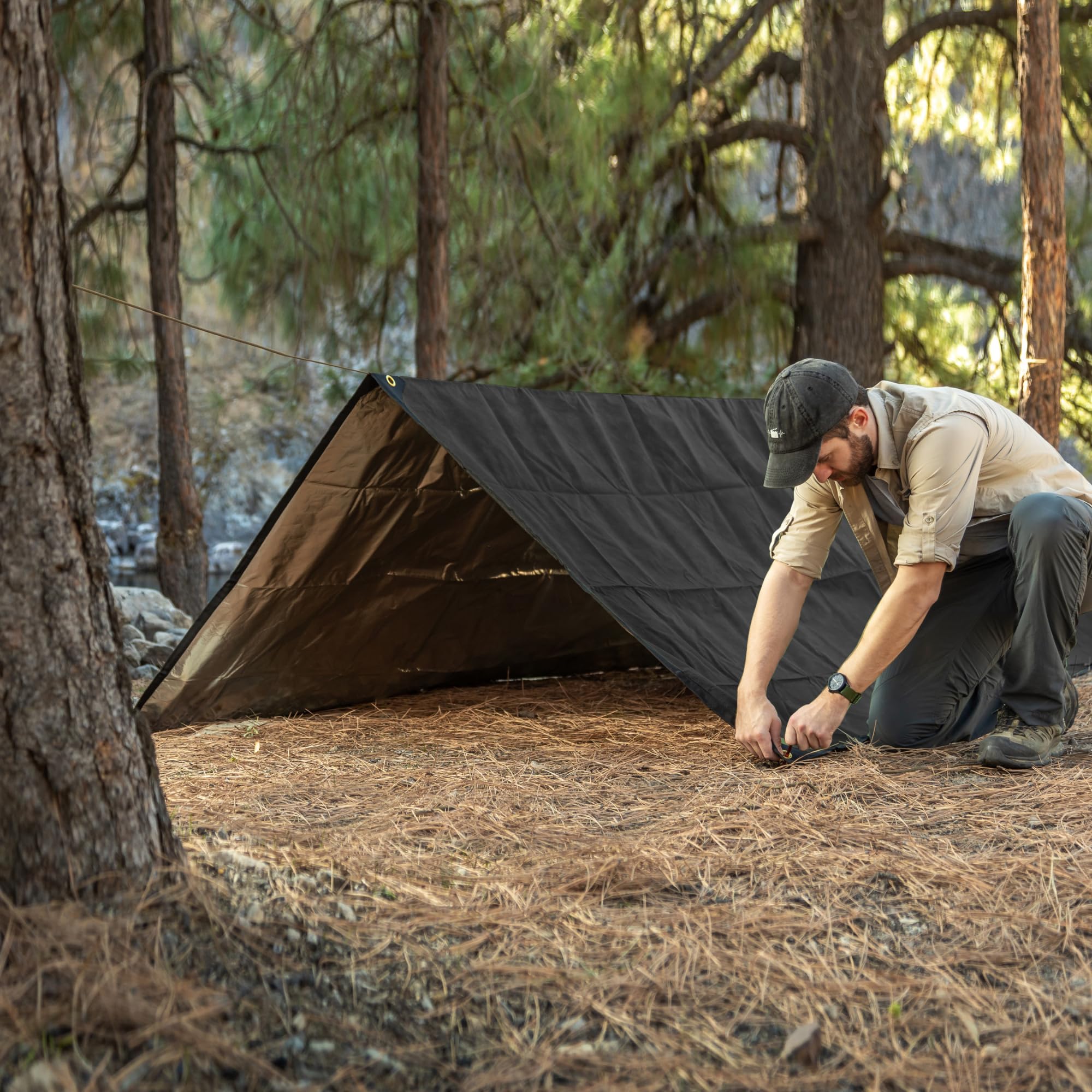 Arcturus XL Heavy Duty Survival Blanket – Insulated Reflective Thermal Camping Tarp - 8.5 FT x 12 FT (Olive Green)