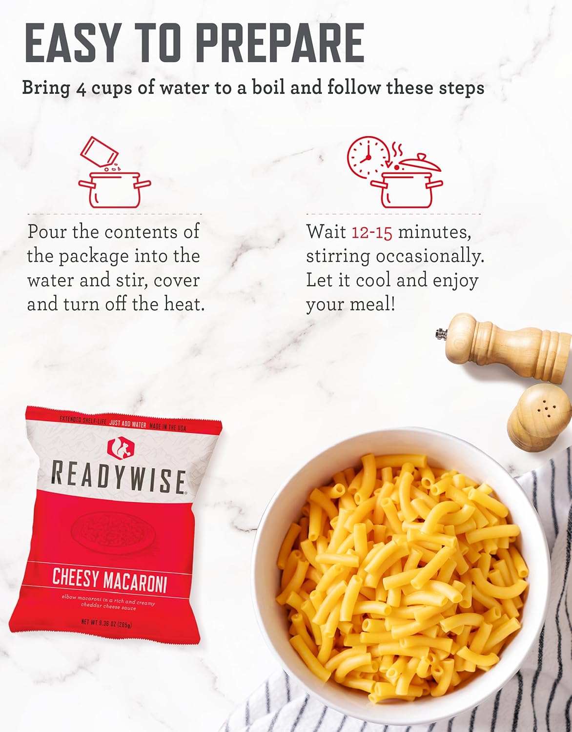 ReadyWise Emergency Food Supply - 360 Servings, 3 Buckets, Freeze Dried & Dehydrated Package of Long Term Meals, Survival Kit for Camping, Prepper Food Storage Supplies, up to 25 Year Shelf Life