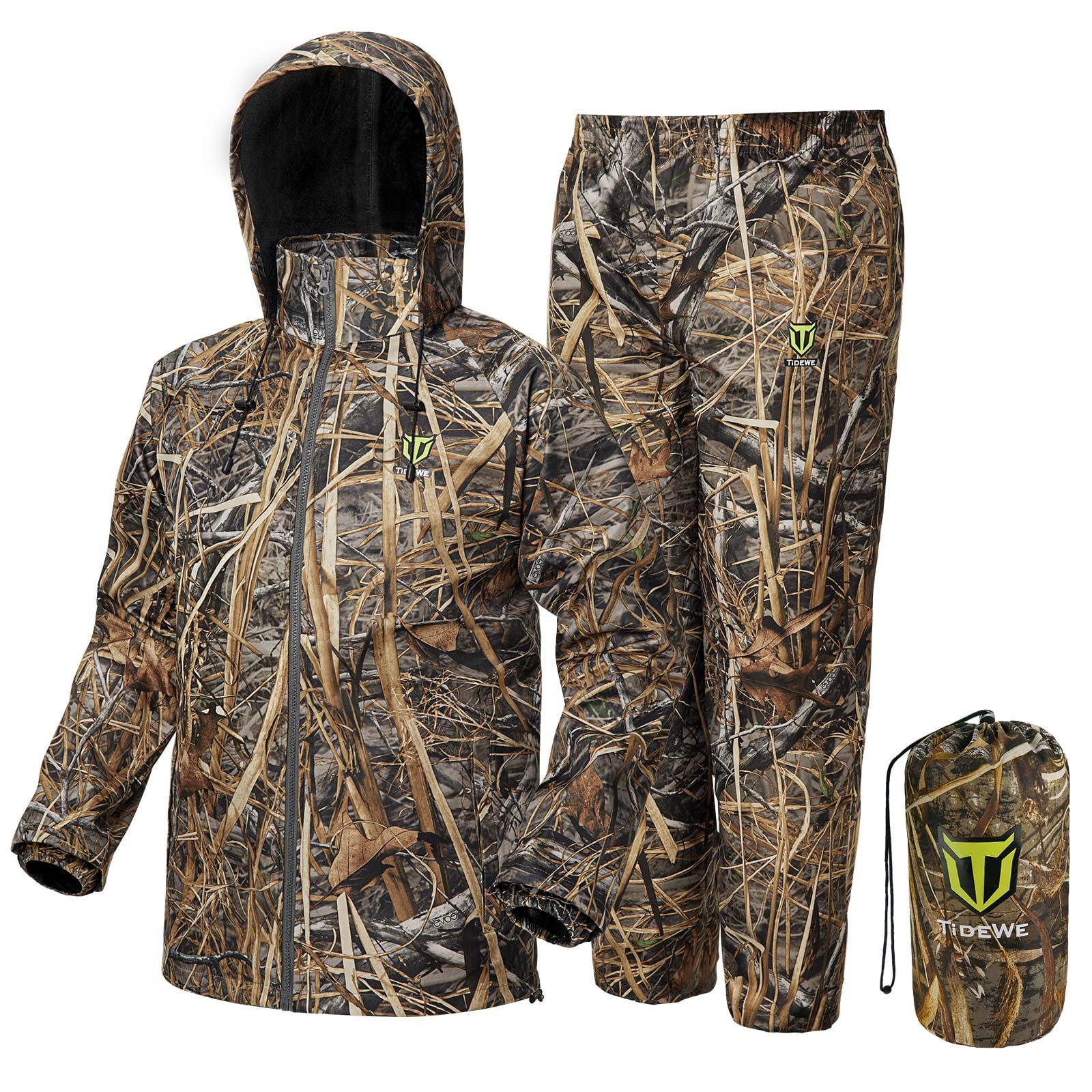 TIDEWE Rain Suit, Waterproof Breathable Lightweight 2 Pieces Rainwear