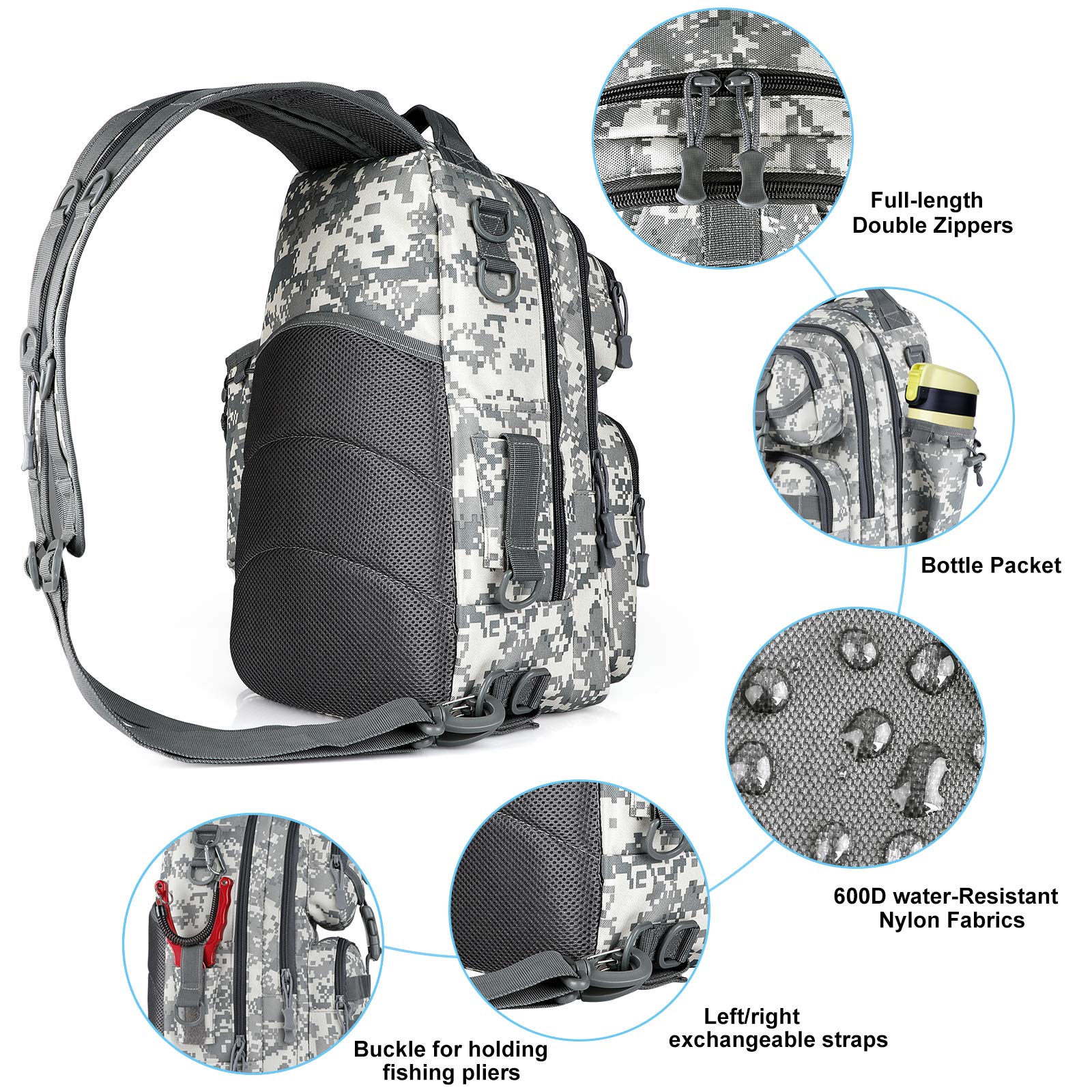 PLUSINNO Fishing Backpack with Fishing Rod and Reel Combos Tackle Boxes, Waterproof Tackle Backpack for Fishing Gear with Rod Holder, Fishing Gifts for Men with Fishing Tool Kit...