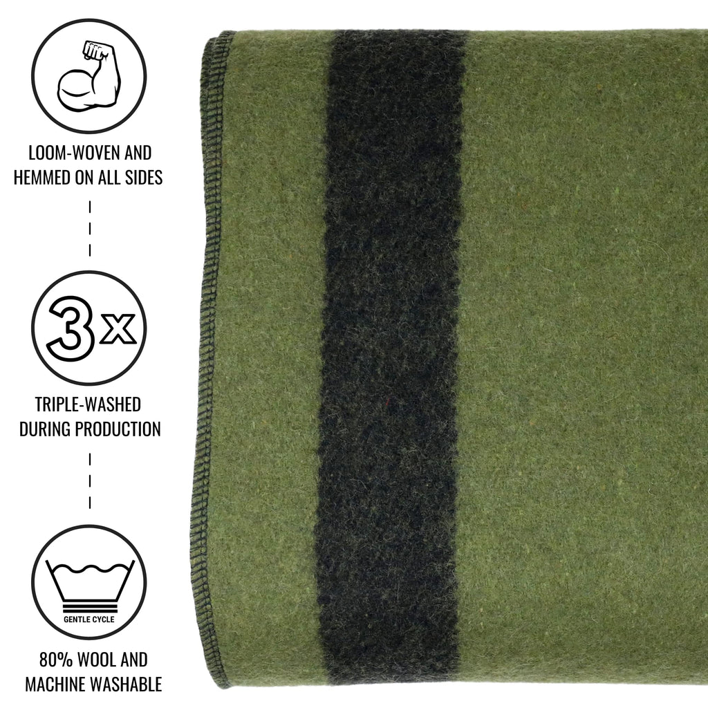 Arcturus Rainier Wool Blanket - 4.5lbs Warm, Heavy, Washable, Large | Great for Camping, Outdoors, Survival & Emergency Kits (Sunset Peak)