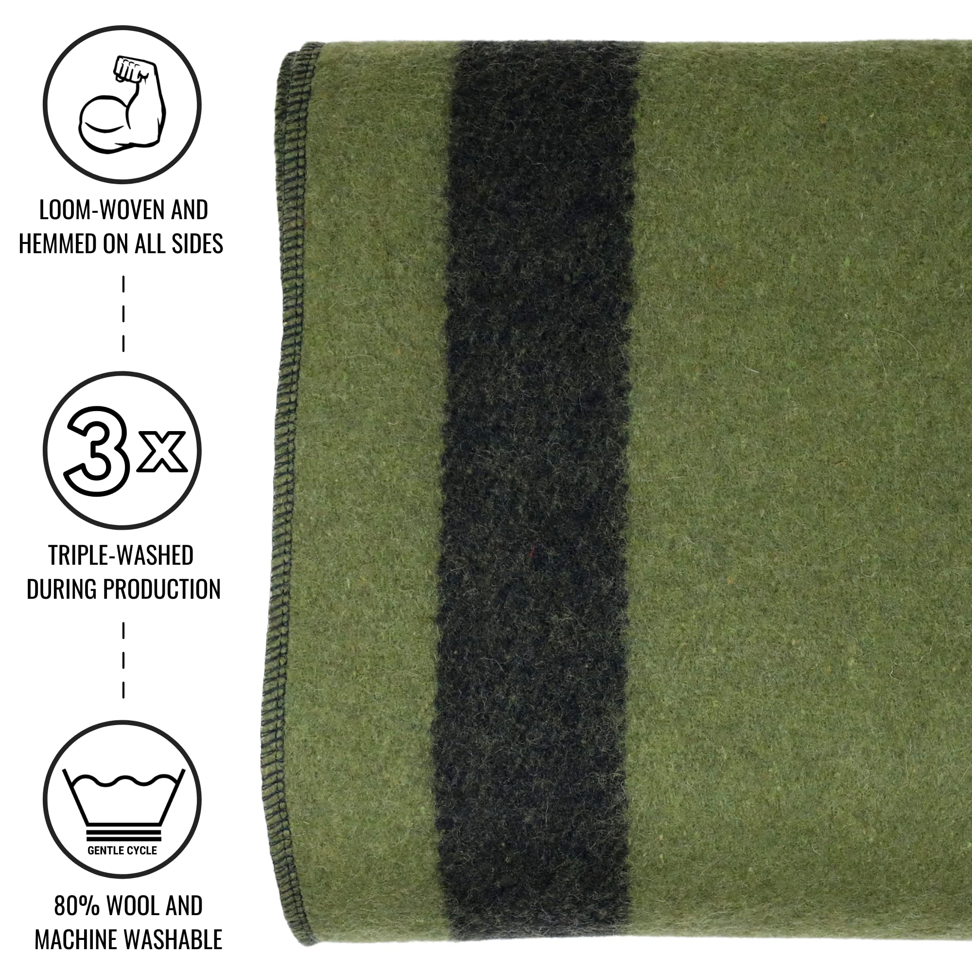 Arcturus Rainier Wool Blanket - 4.5lbs Warm, Heavy, Washable, Large | Great for Camping, Outdoors, Survival & Emergency Kits (Sunset Peak)