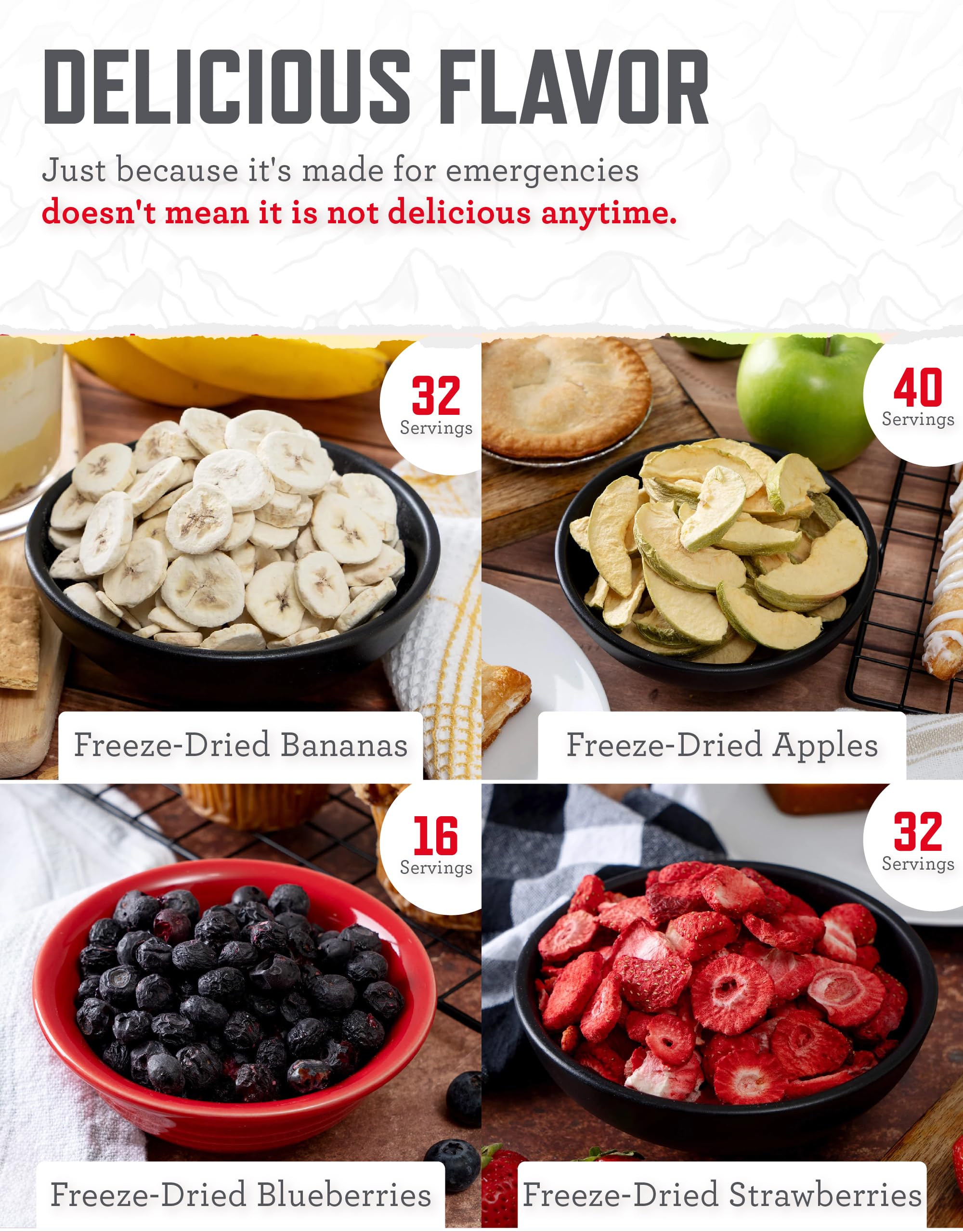 ReadyWise Emergency Food Supply - 120 Servings Favorites Sample Bucket, Survival Food Kit, Freeze Dried Prepper Food & Dehydrated Meals for Camping Essentials & Backpacking, up to 25 Year Shelf Life