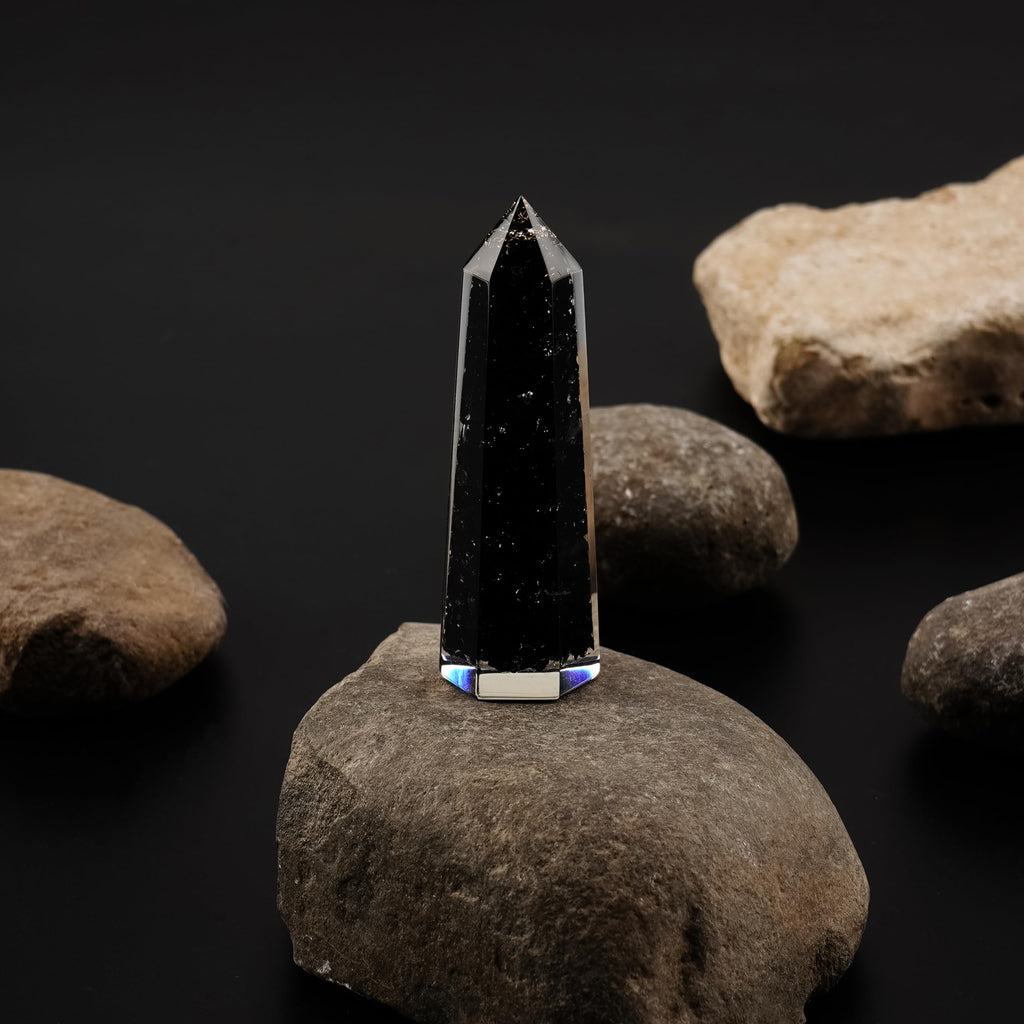 Labradorite Crystal Orgonite Tower - for Throat Chakra | Promotes Inner Reflection, Emotional Growth & Increased Focus (7 Chakra)