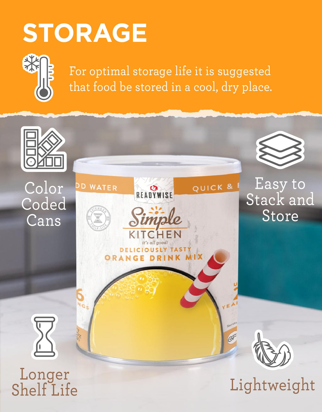 Simple Kitchen #10 Can, Powdered Milk Bulk, for Daily Use & Emergency Food Long Term Storage, up to 25 Year Shelf Stable Life