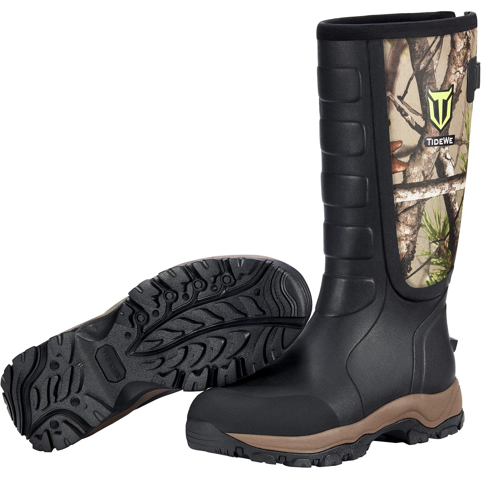 TIDEWE Hunting Boots Snake Proof for Men, Waterproof Insulated Warm Rubber With Steel Shank, 5mm Neoprene Lightweight Outdoor, Sturdy Work for Farming Gardening