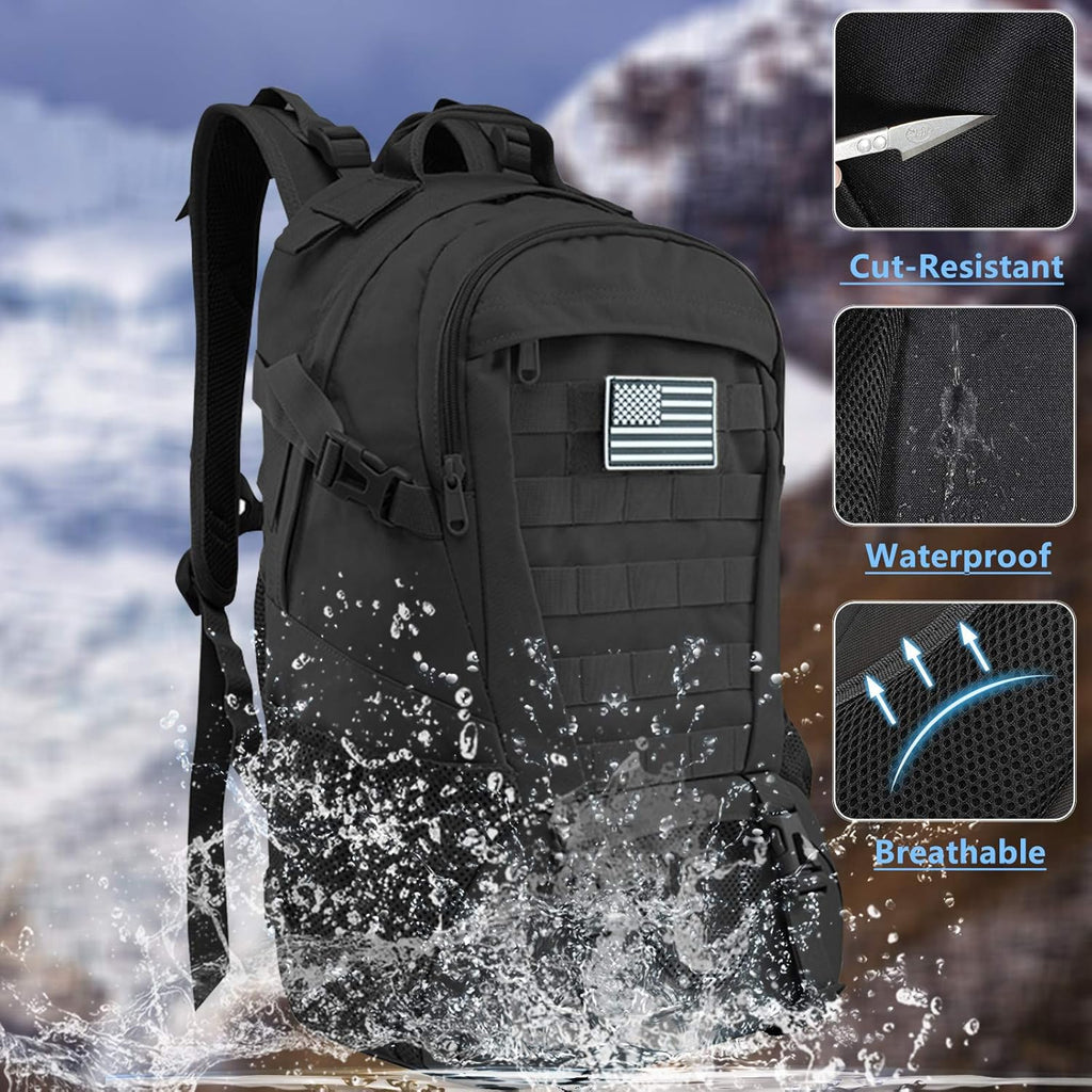 Jueachy Tactical Backpack(Black)+Drop Leg Bag(Black)