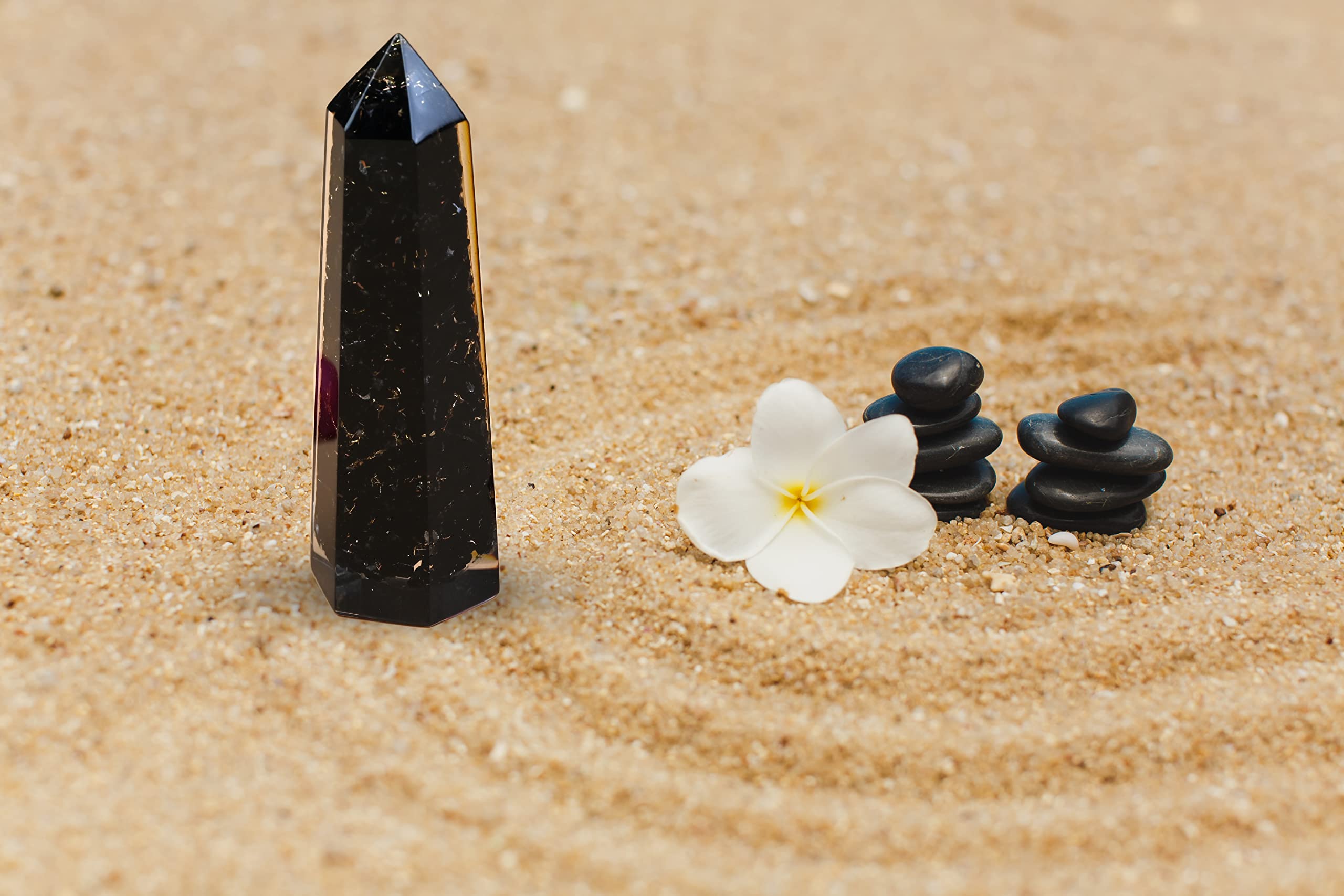 Labradorite Crystal Orgonite Tower - for Throat Chakra | Promotes Inner Reflection, Emotional Growth & Increased Focus (7 Chakra)