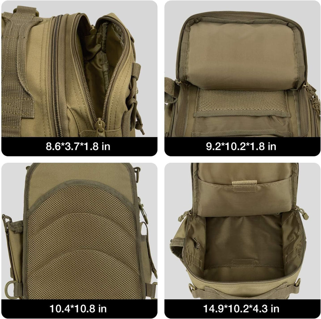 Piscifun Fishing Backpack with Rod Holder, Lightweight Sling Bag Storge Gear and Equipment