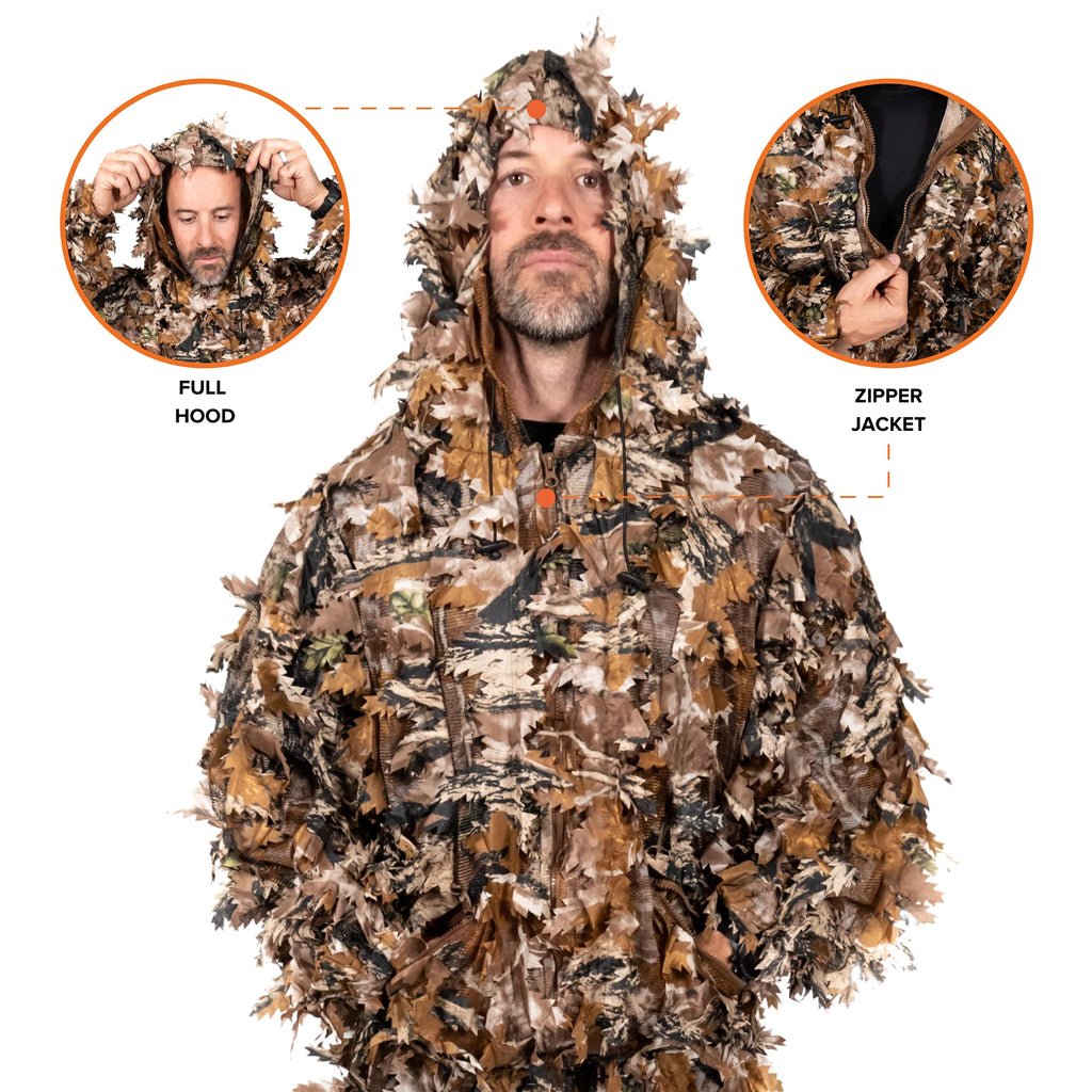 Arcturus 3D Leafy Ghillie Suit -1,000 Laser-Cut Leaves | Lightweight, Breathable Camouflage for Hunting, Paintball & Airsoft