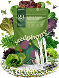 23 Lettuce & Salad Greens Seeds Variety Pack - 25,000+ Non-GMO Heirloom Greens Seeds for Planting Lettuce Indoor & Outdoor: Arugula, Mizuna, Kale, Spinach, Swiss Chard, Mache & More Lettuce Seeds