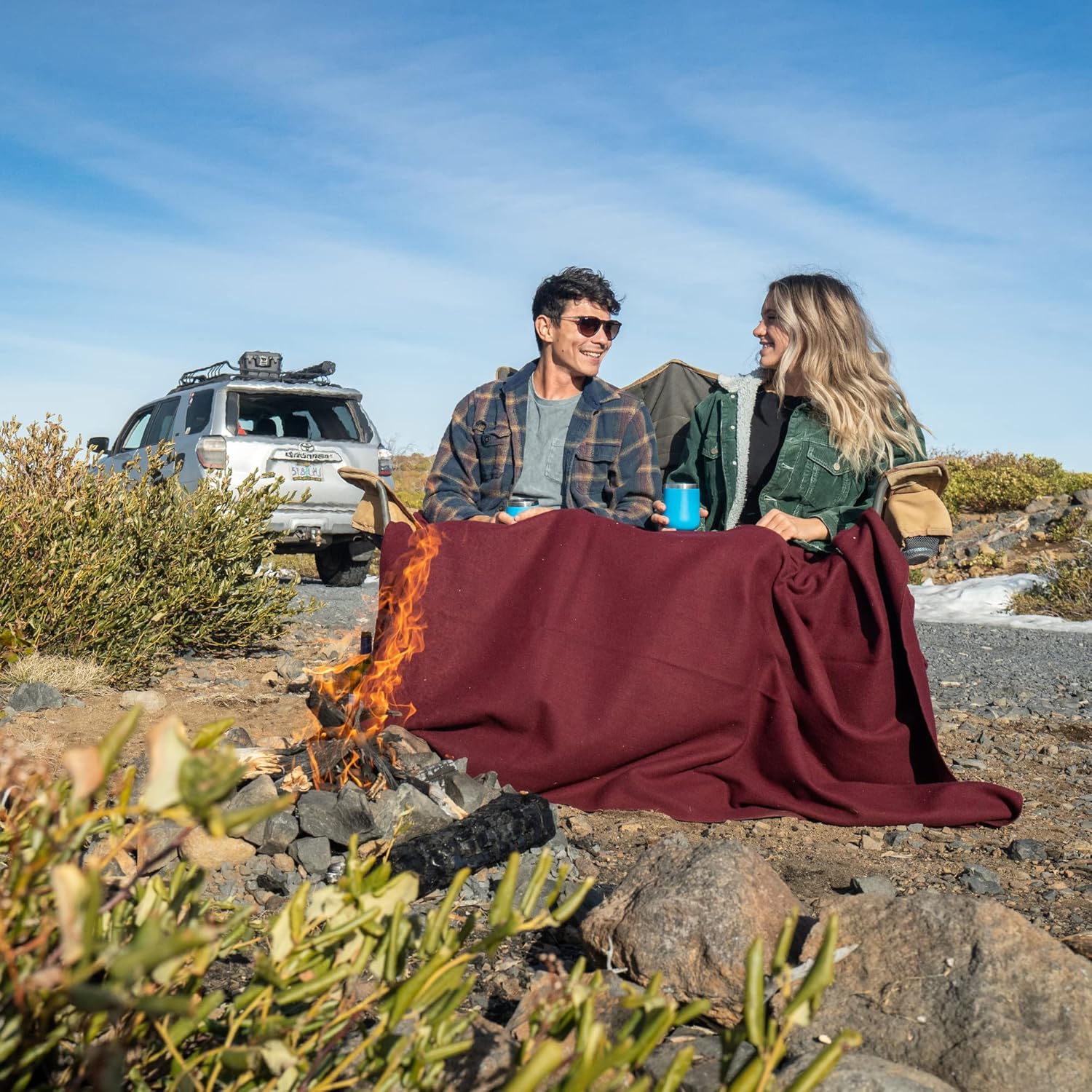 Arcturus Wine Wool Blanket and Blanket Strap Bundle
