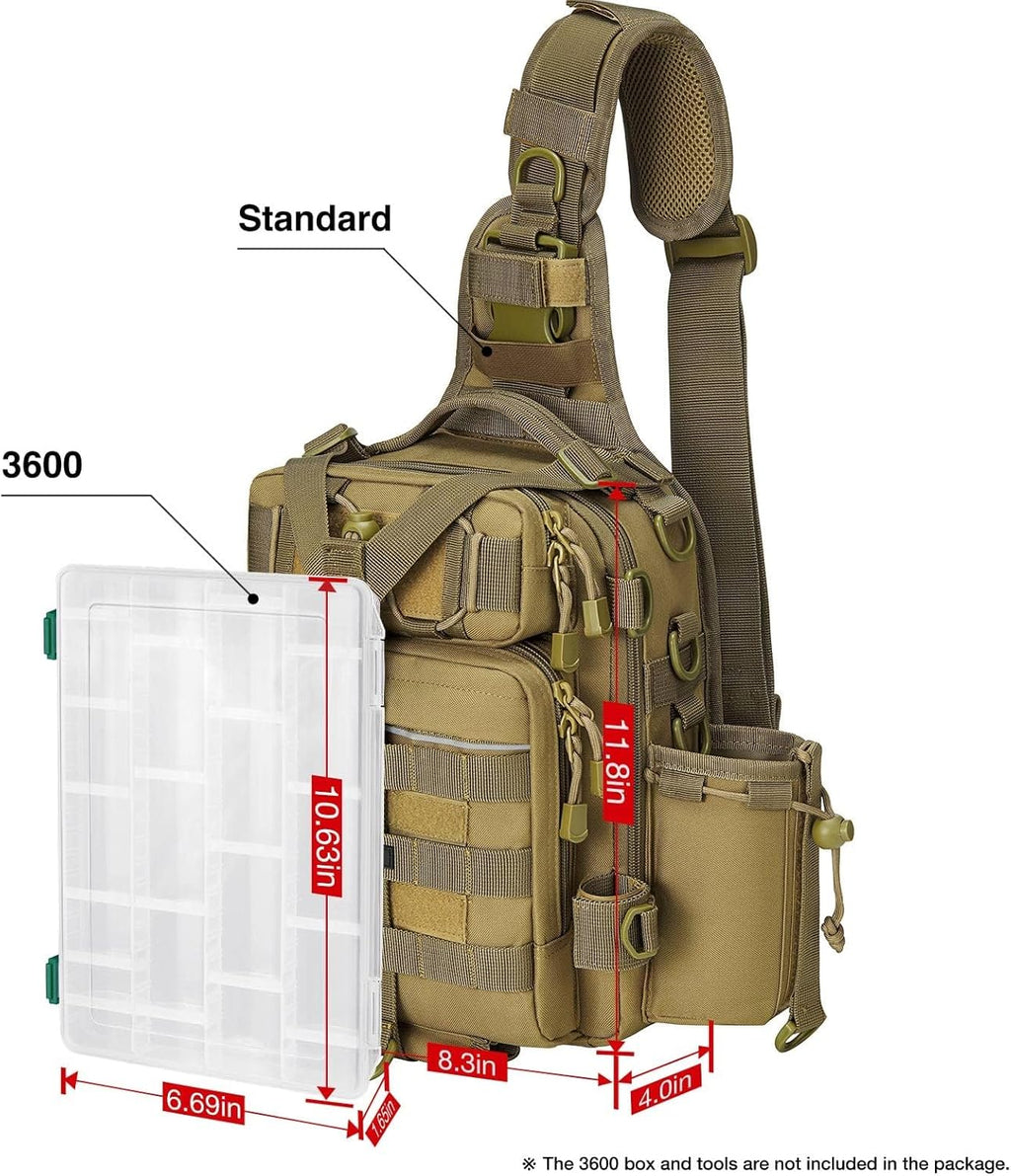 Piscifun Fishing Backpack with Rod Holder, Lightweight Sling Bag Storge Gear and Equipment