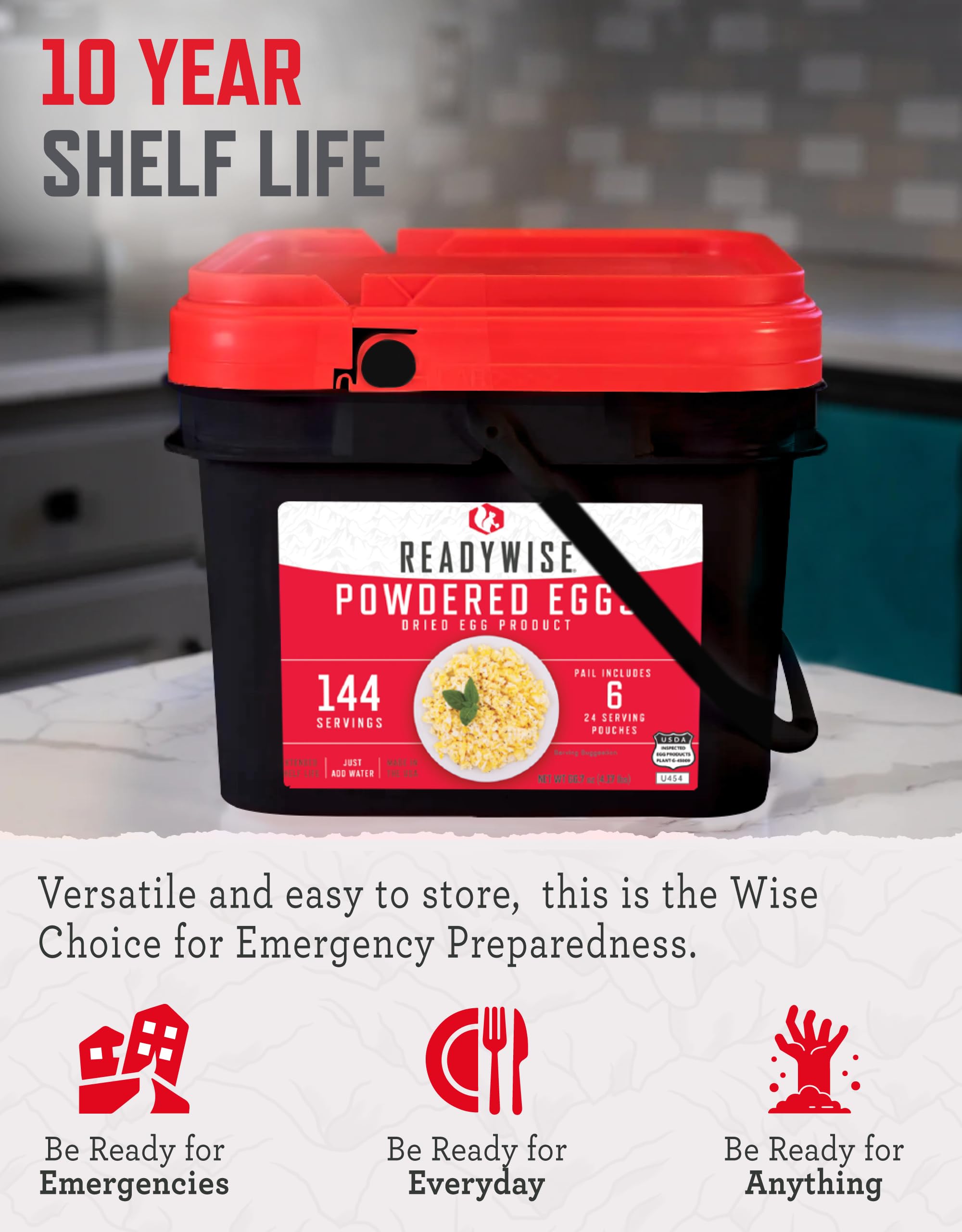 ReadyWise Emergency Food Supply - 120 Servings Favorites Sample Bucket, Survival Food Kit, Freeze Dried Prepper Food & Dehydrated Meals for Camping Essentials & Backpacking, up to 25 Year Shelf Life