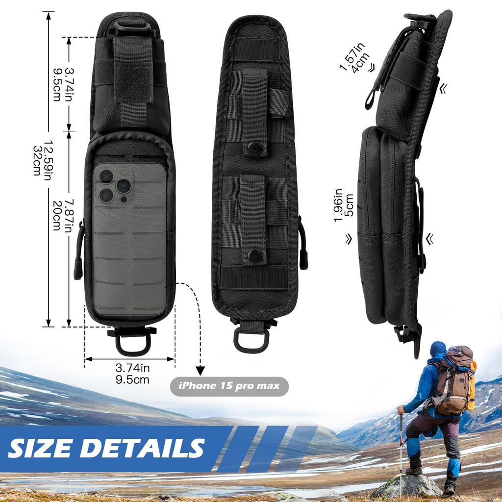 Jueachy Strap Shoulder Molle Accessories Pouch: Tactical Backpack Pocket Attachment Storage Phone Flashlight EDC