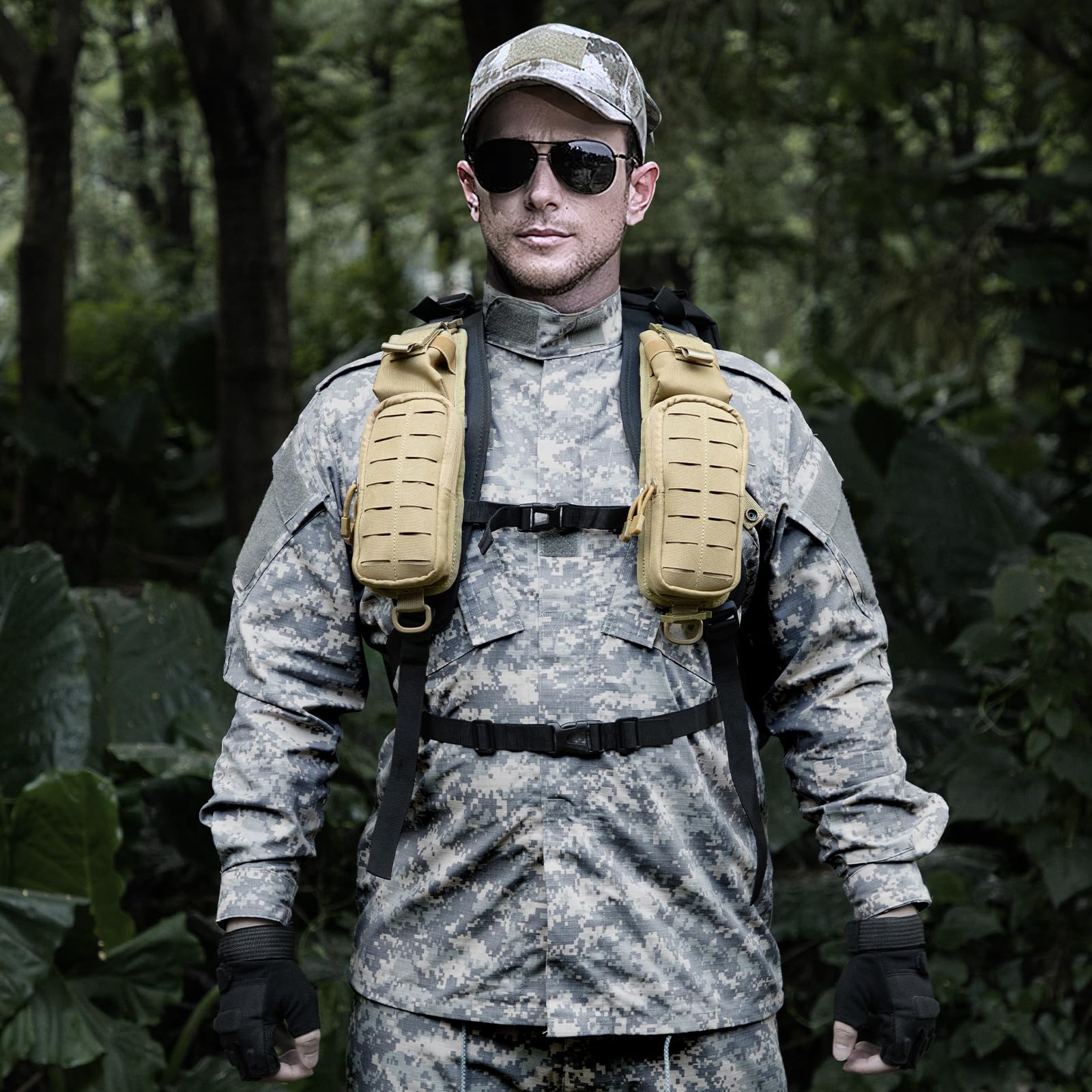 Jueachy Strap Shoulder Molle Accessories Pouch: Tactical Backpack Pocket Attachment Storage Phone Flashlight EDC