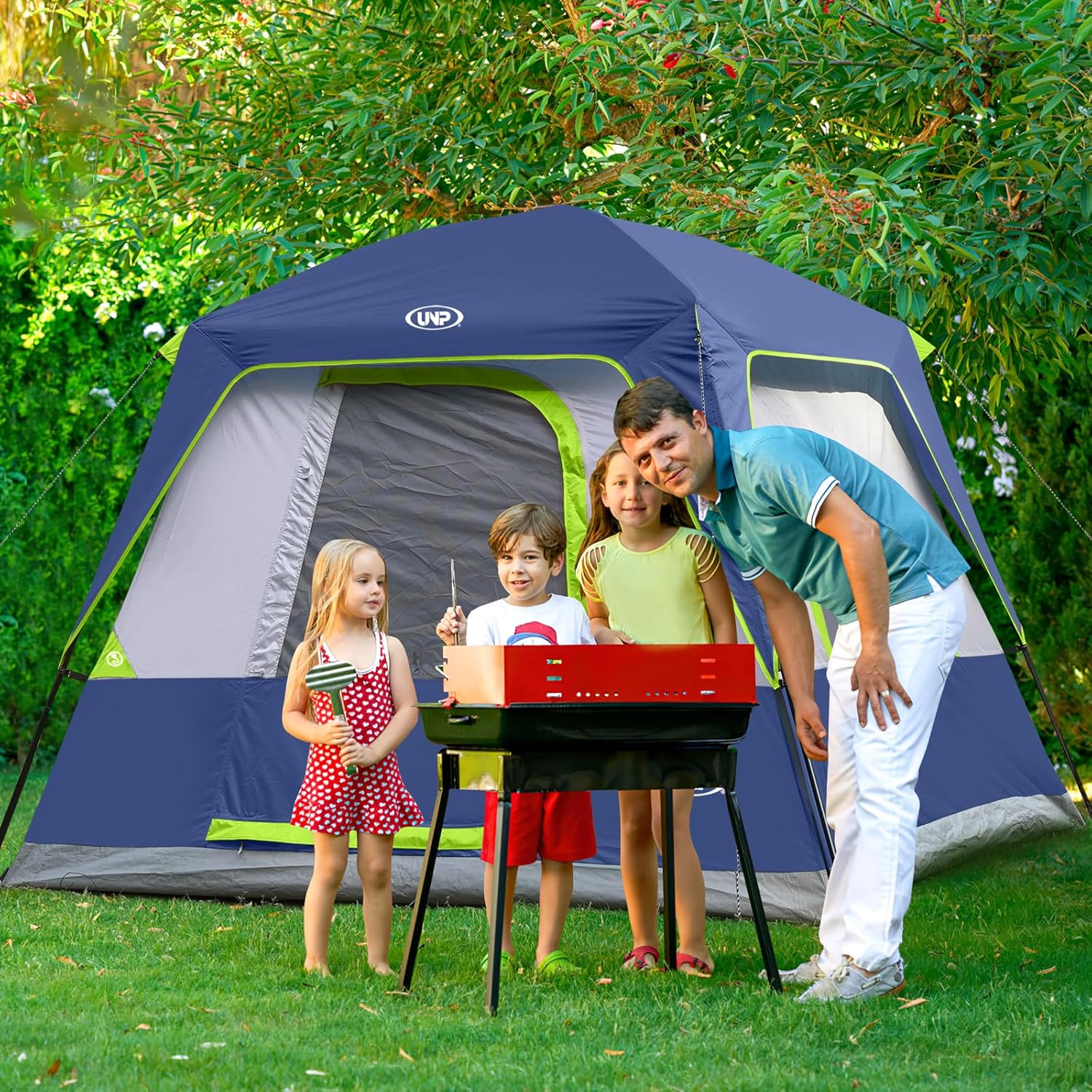 UNP Camping Shower Tent and 4 Person Cabin Tent for Hiking Outdoor Fishing Portable