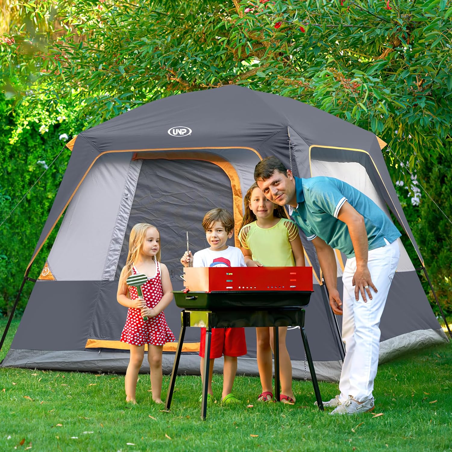 UNP Camping Shower Tent and 4 Person Cabin Tent for Hiking Outdoor Fishing Portable