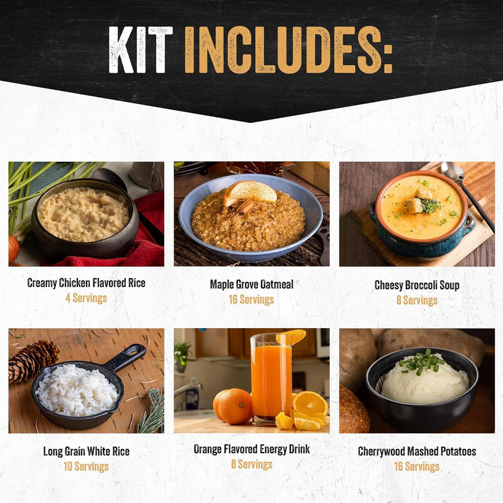 Ready Hour Gluten-Free Food Kit (120 Servings), Gluten-Free Survival Kit, Freeze-Dried Survival Food Storage, Emergency Preparedness, Prepper Supplies, 25-Year Shelf Life