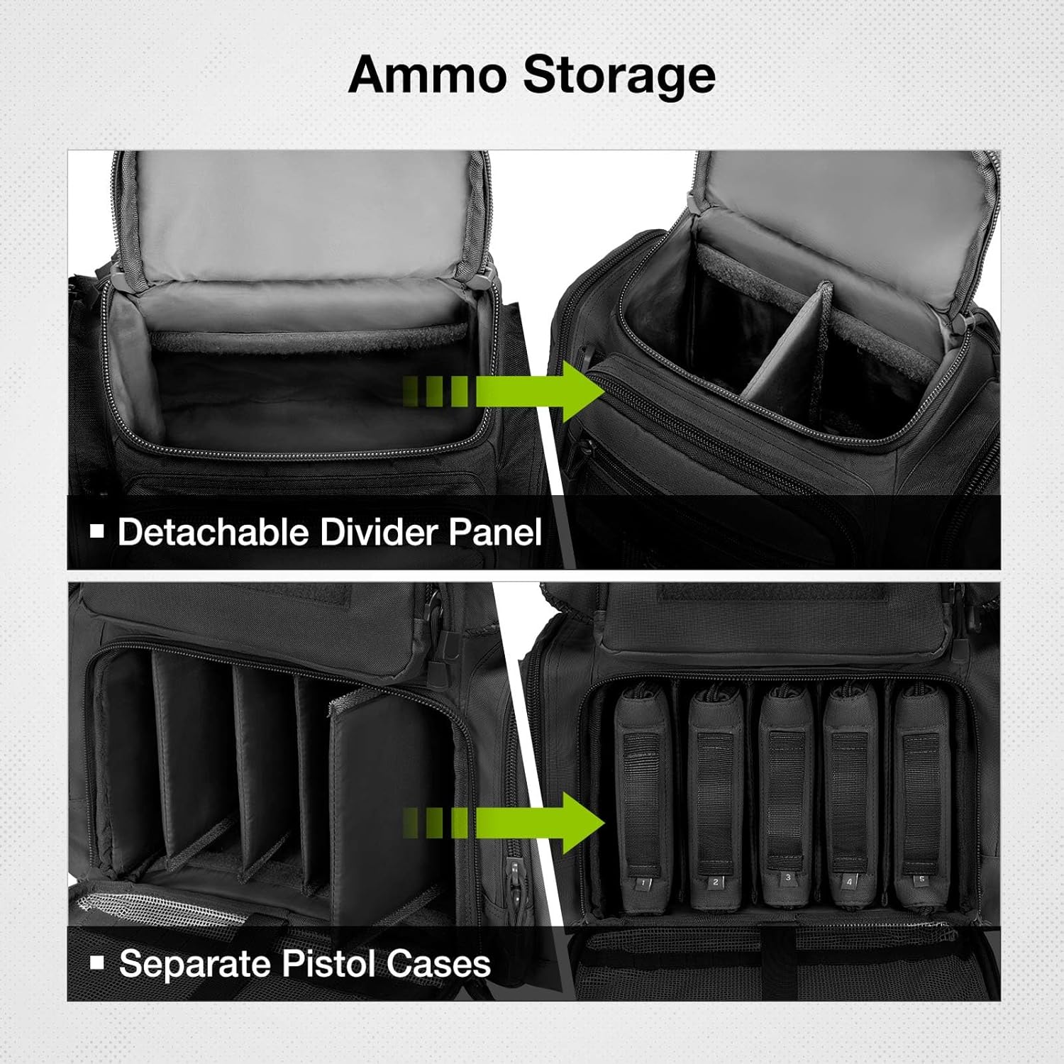 TIDEWE Tactical Range Backpack Bag for Gun and Ammo with Pistol Case