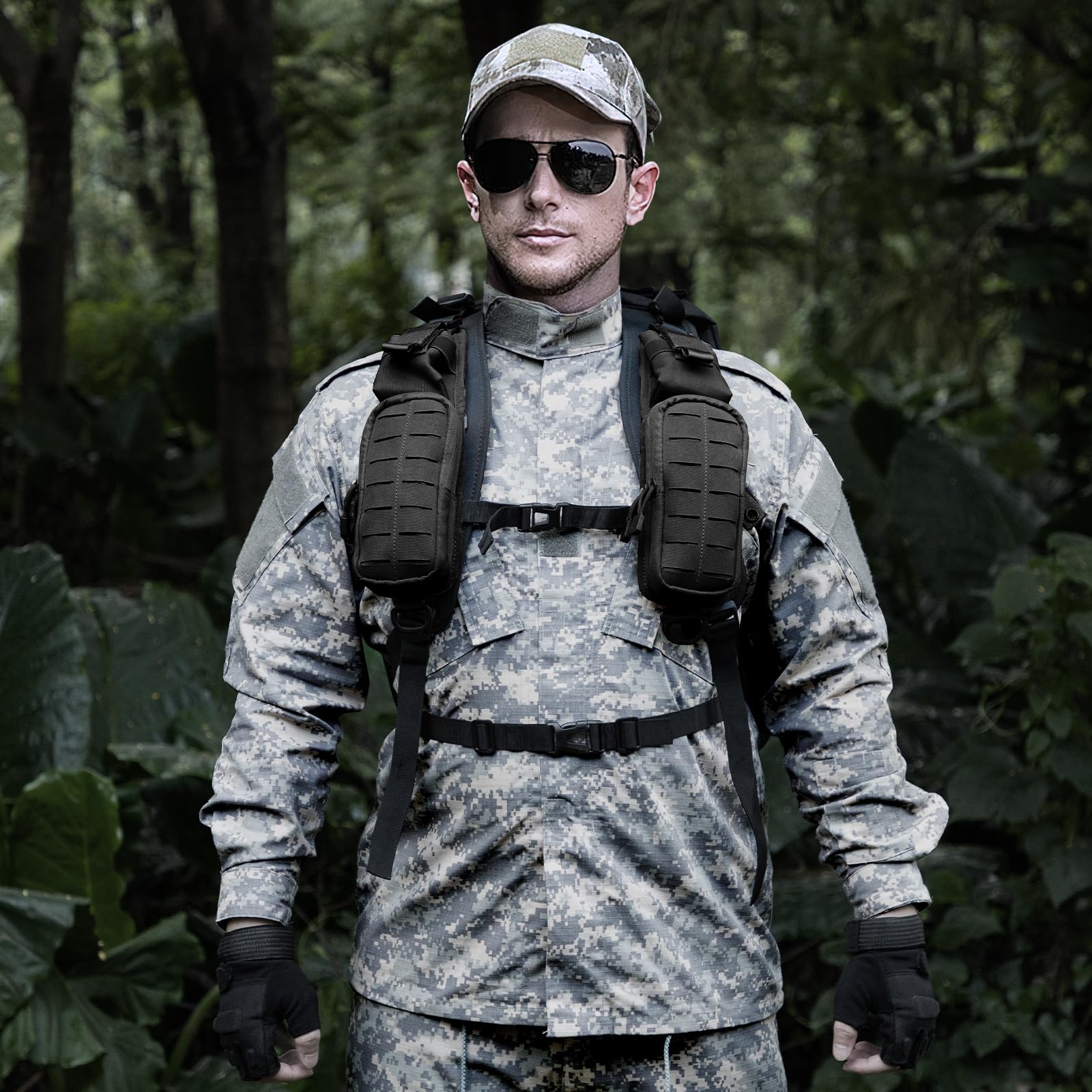 Jueachy Strap Shoulder Molle Accessories Pouch: Tactical Backpack Pocket Attachment Storage Phone Flashlight EDC