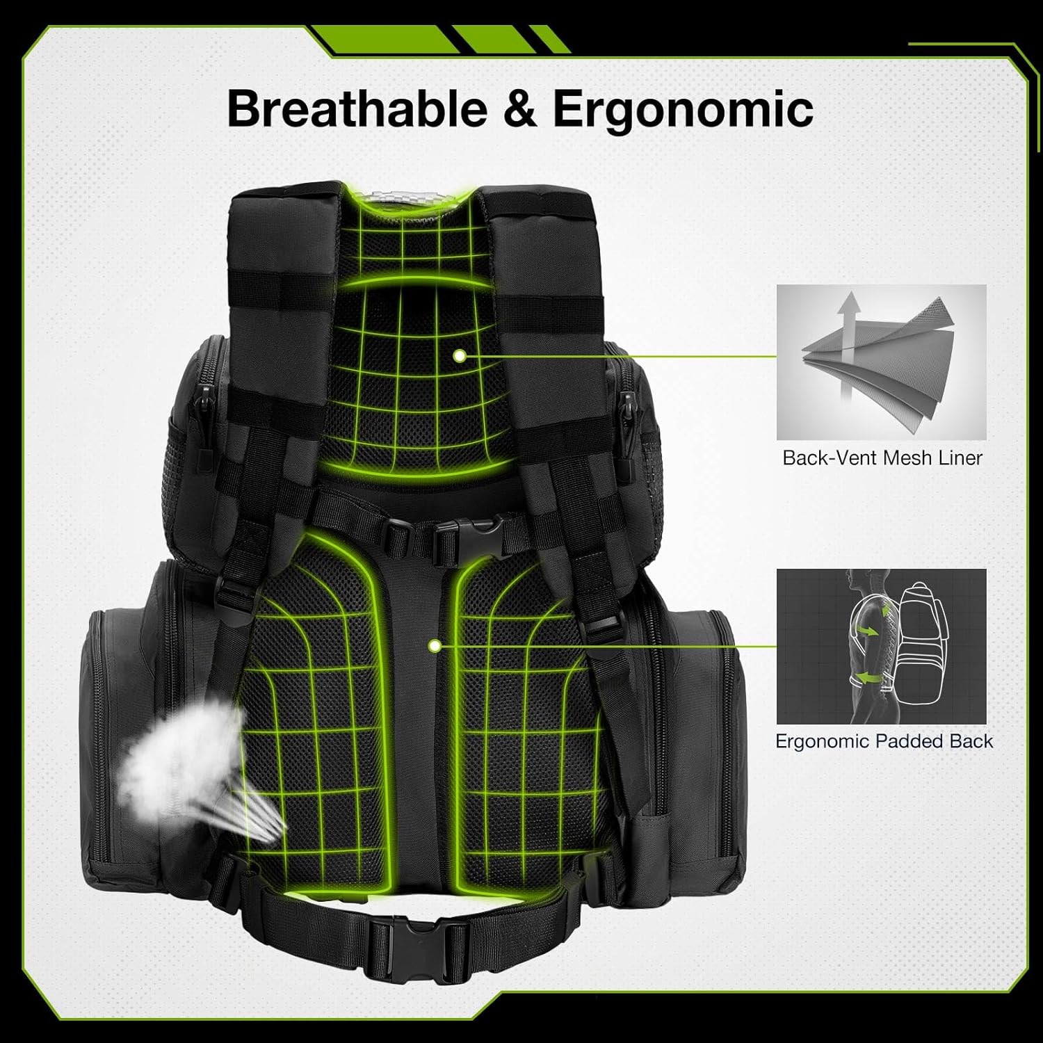 TIDEWE Tactical Range Backpack Bag for Gun and Ammo with Pistol Case