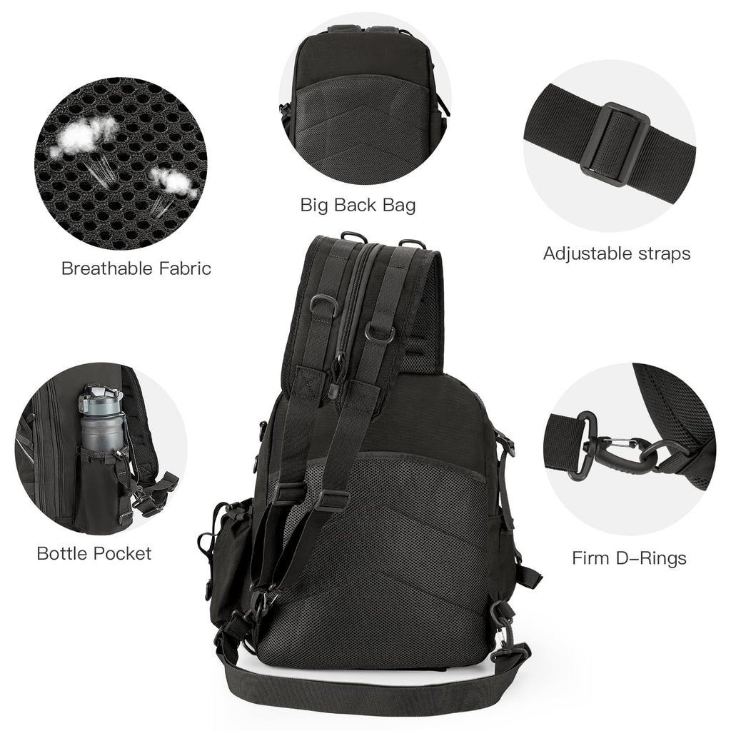 Jueachy Fishing Tackle Backpack: Water-Resistant Fishing Backpack with Rod Holder Fishing Shoulder Storage Bags