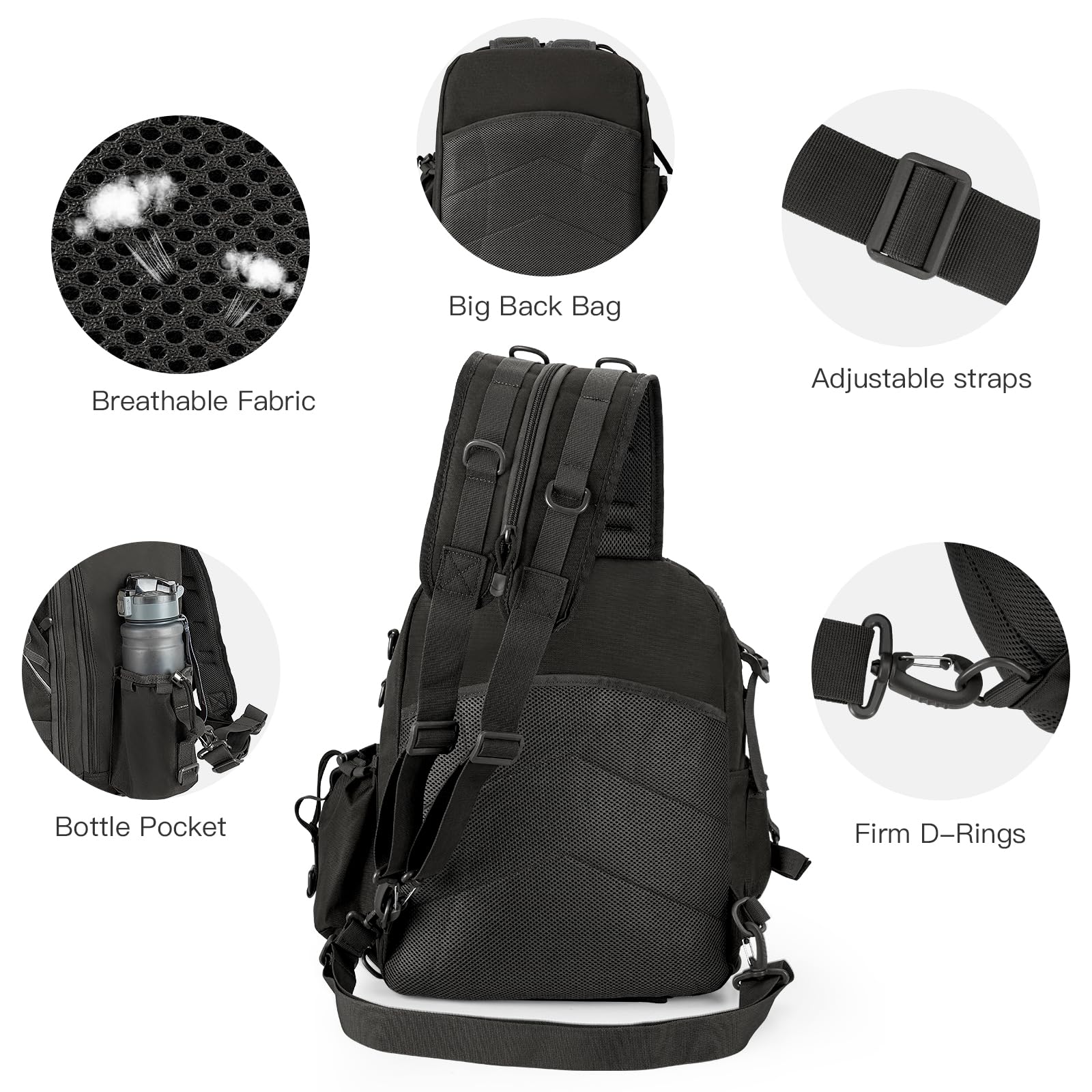 Jueachy Fishing Tackle Backpack: Water-Resistant Fishing Backpack with Rod Holder Fishing Shoulder Storage Bags
