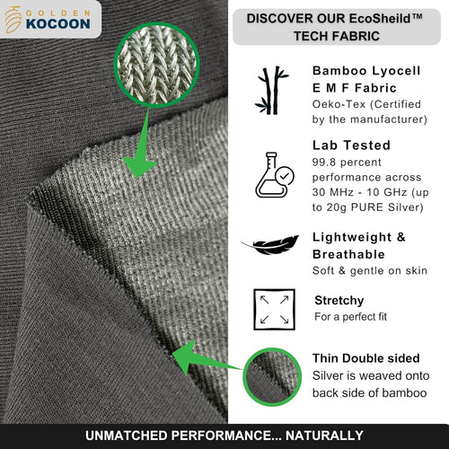.E-M-F Scarf - Thin & soft - EcoShield™ Bamboo Lyocell Fara-day Silver Fabric - 56x28 inch - Use as a blanket, shawl, head cover, wrap - ideal for everyday 5 G, B T, Smart Meter & Wi Fi environments