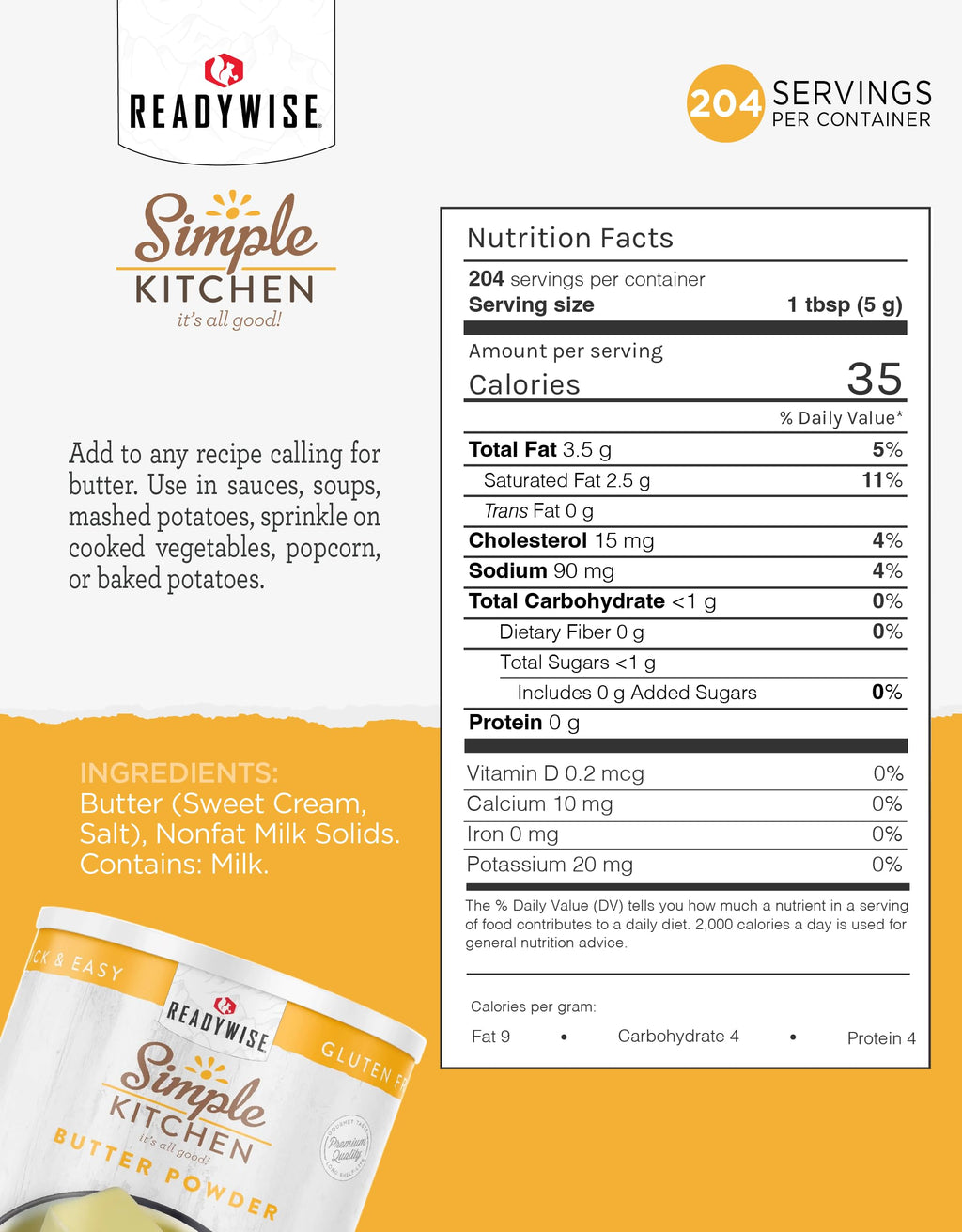 READYWISE - Simple Kitchen Freeze Dried Whole Blueberries, 28 Servings, Vegan, Gluten Free, Fruit Snacks, Emergency Supplies, Dehydrated Fruit, Blueberries
