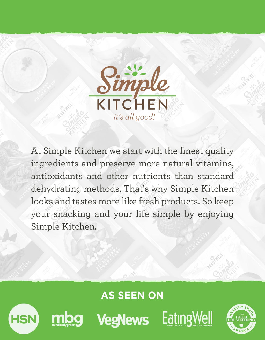 Simple Kitchen Garden Vegetable Soup Mix - 17 Servings for Meal Prep, Gluten Free, Vegetarian, Dehydrated & Freeze Dried Survival Food for Camping Meals, Backpacking & Hiking, Survival Kit, Pack of 4