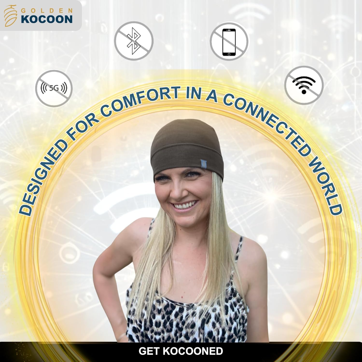.E-M-F Skull Cap Hat, Using a Thin Bamboo Lyocell Fabric - EcoShield™ Fara-Day Fabric - Wear Under a hat or on its own - Ideal for Everyday 5 G, B T, Smart Meter & Wi Fi environments Grey