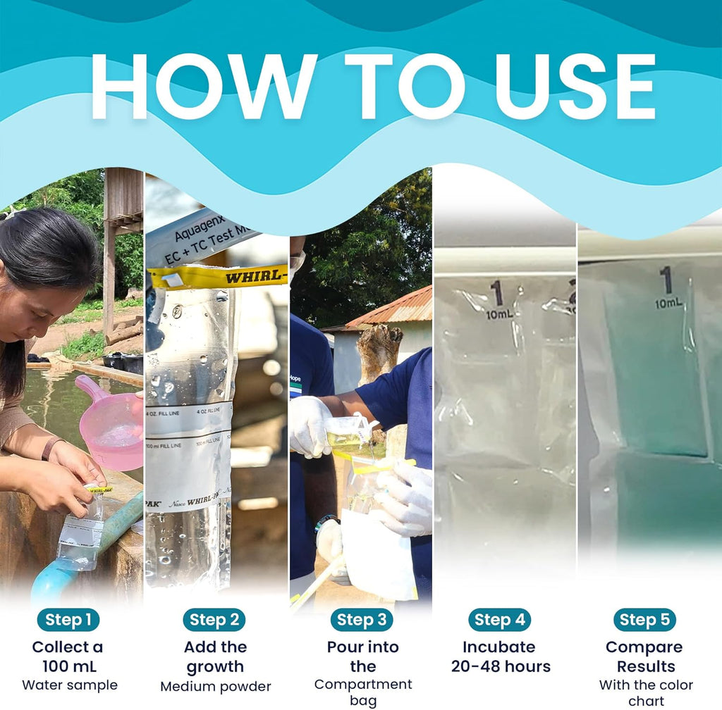 Define Water Test Kit - Detects Most Probable Number of E. coli & Total Coliform - No Lab Required - Home, Well, Tap & Freshwater Testing (2 Pack)