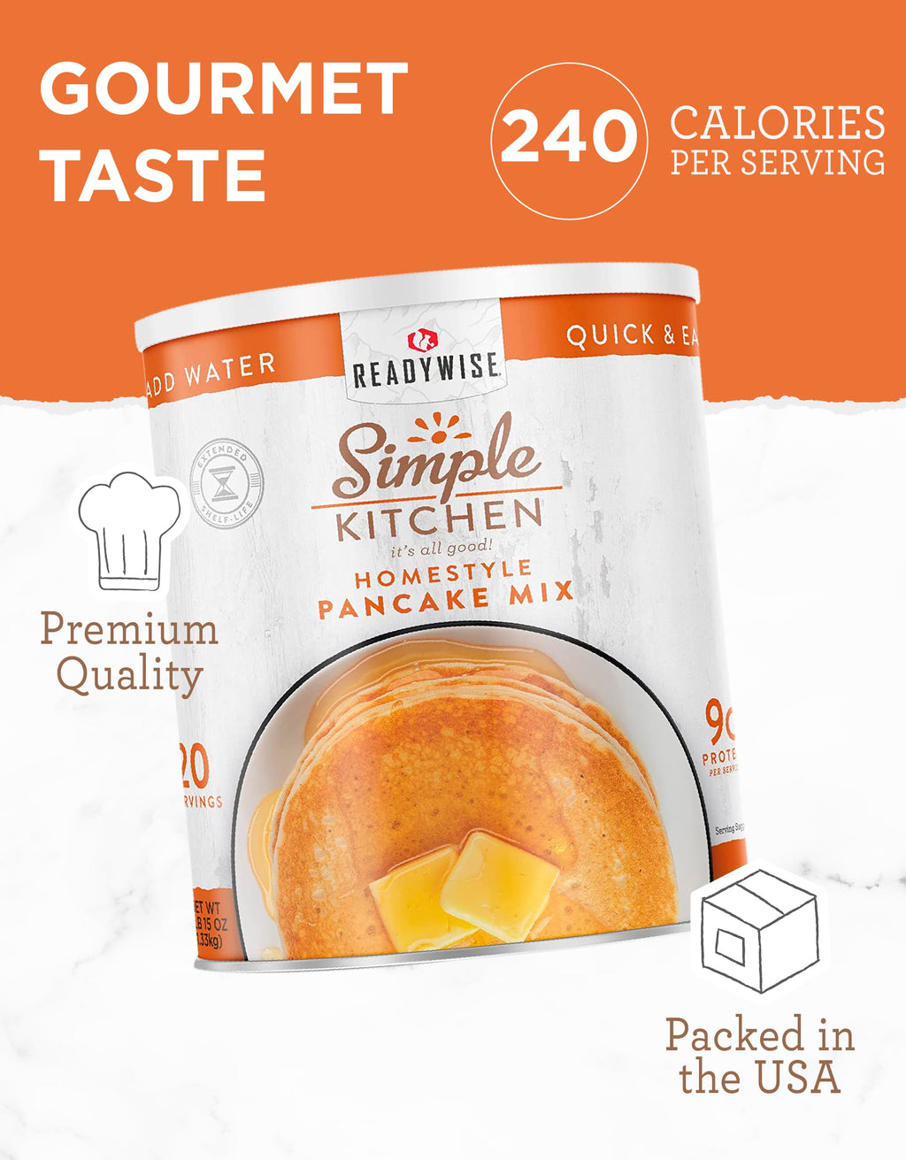 READYWISE - Simple Kitchen Freeze Dried Whole Blueberries, 28 Servings, Vegan, Gluten Free, Fruit Snacks, Emergency Supplies, Dehydrated Fruit, Blueberries