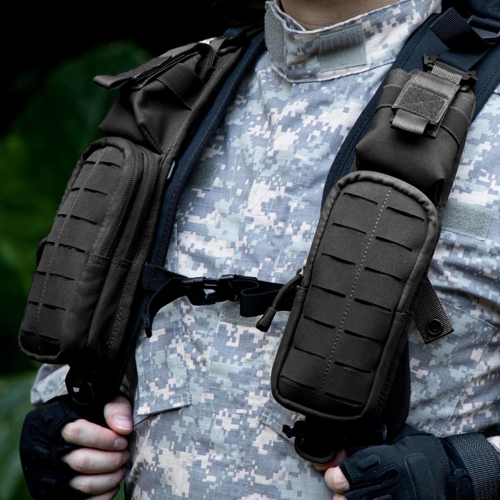 Jueachy Strap Shoulder Molle Accessories Pouch: Tactical Backpack Pocket Attachment Storage Phone Flashlight EDC