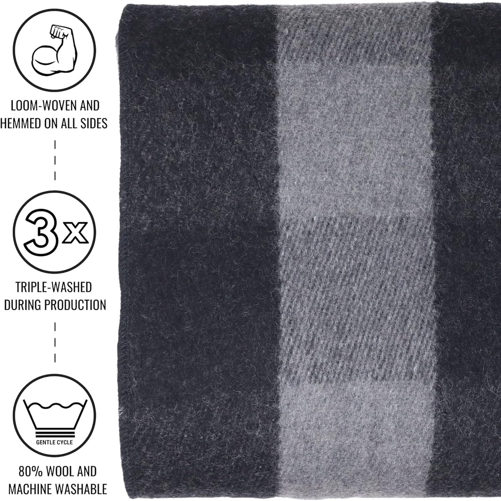 Arcturus Gray Buffalo Wool Blanket and Carry Straps Bundle