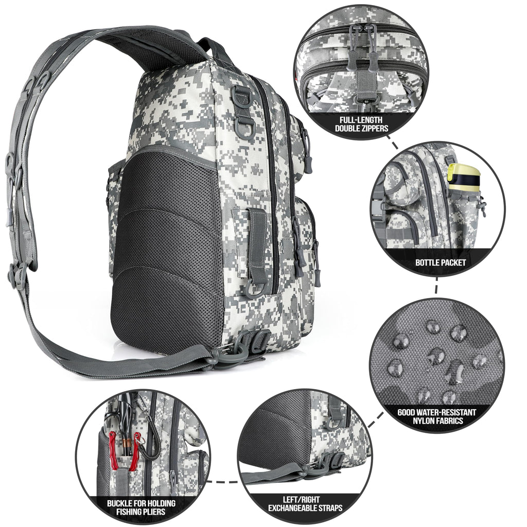 PLUSINNO Fishing Backpack with Fishing Rod and Reel Combos Tackle Boxes, Waterproof Tackle Backpack for Fishing Gear with Rod Holder, Fishing Gifts for Men with Fishing Tool Kit...