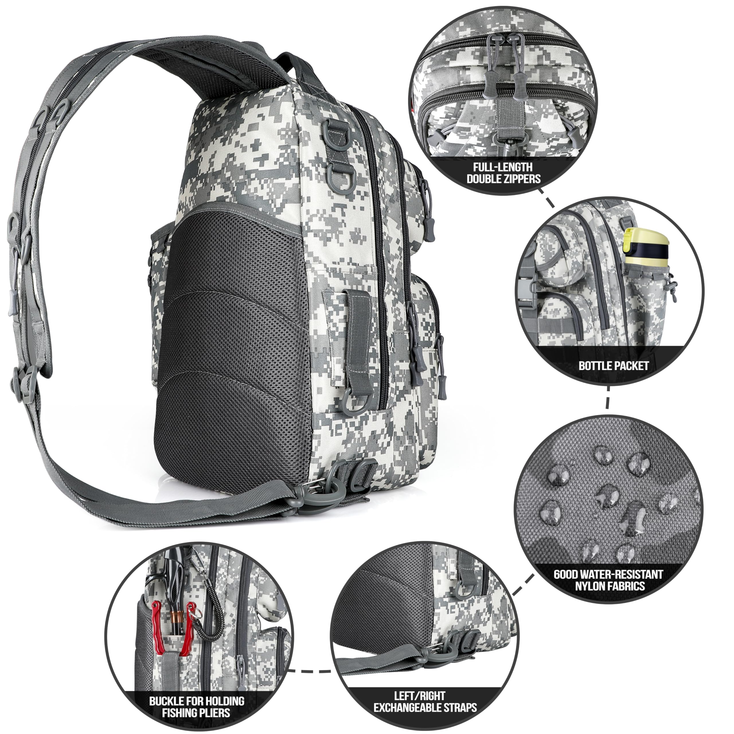 PLUSINNO Fishing Backpack with Fishing Rod and Reel Combos Tackle Boxes, Waterproof Tackle Backpack for Fishing Gear with Rod Holder, Fishing Gifts for Men with Fishing Tool Kit...