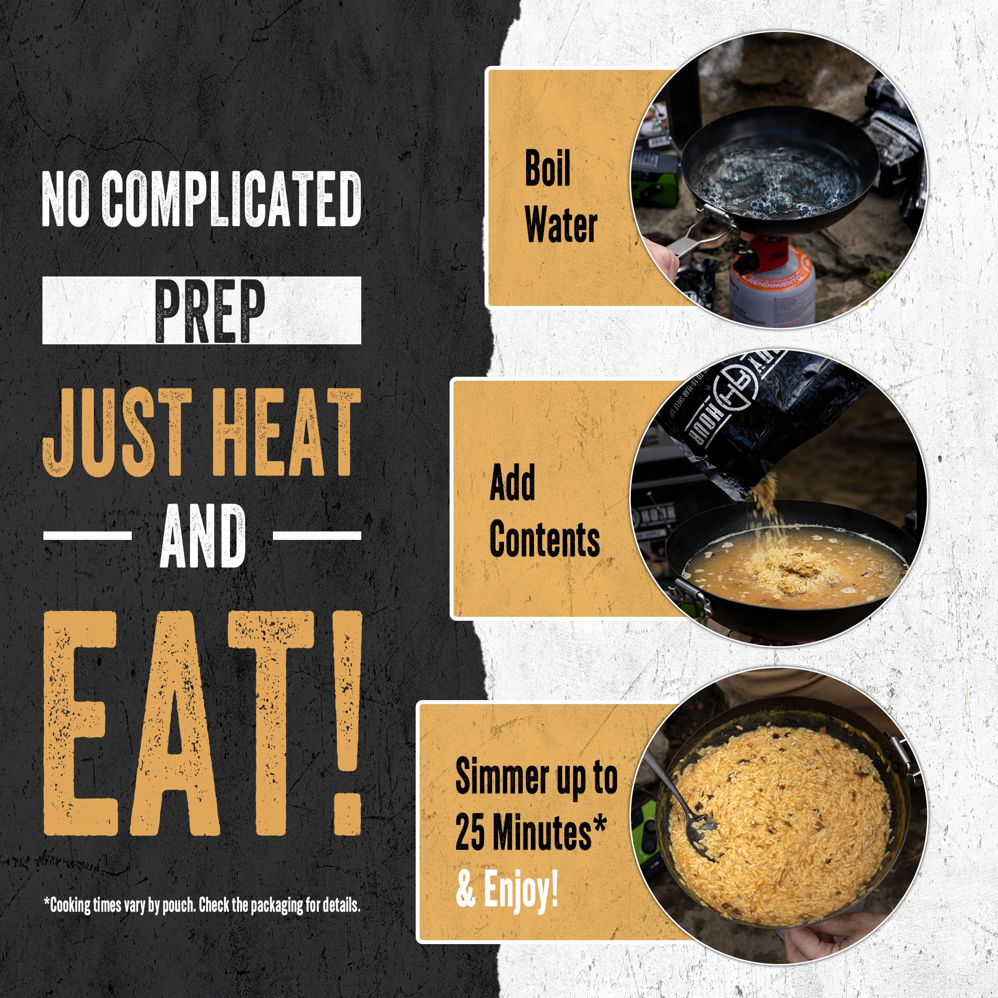Ready Hour 72-Hour Emergency Food Kit Sample - Survival Meals Variety Pack for Disaster Prep, Freeze-Dried/Dehydrated Camping Food, Bug Out Bag MRE Alternative, Preparedness & Power Outage Supplies