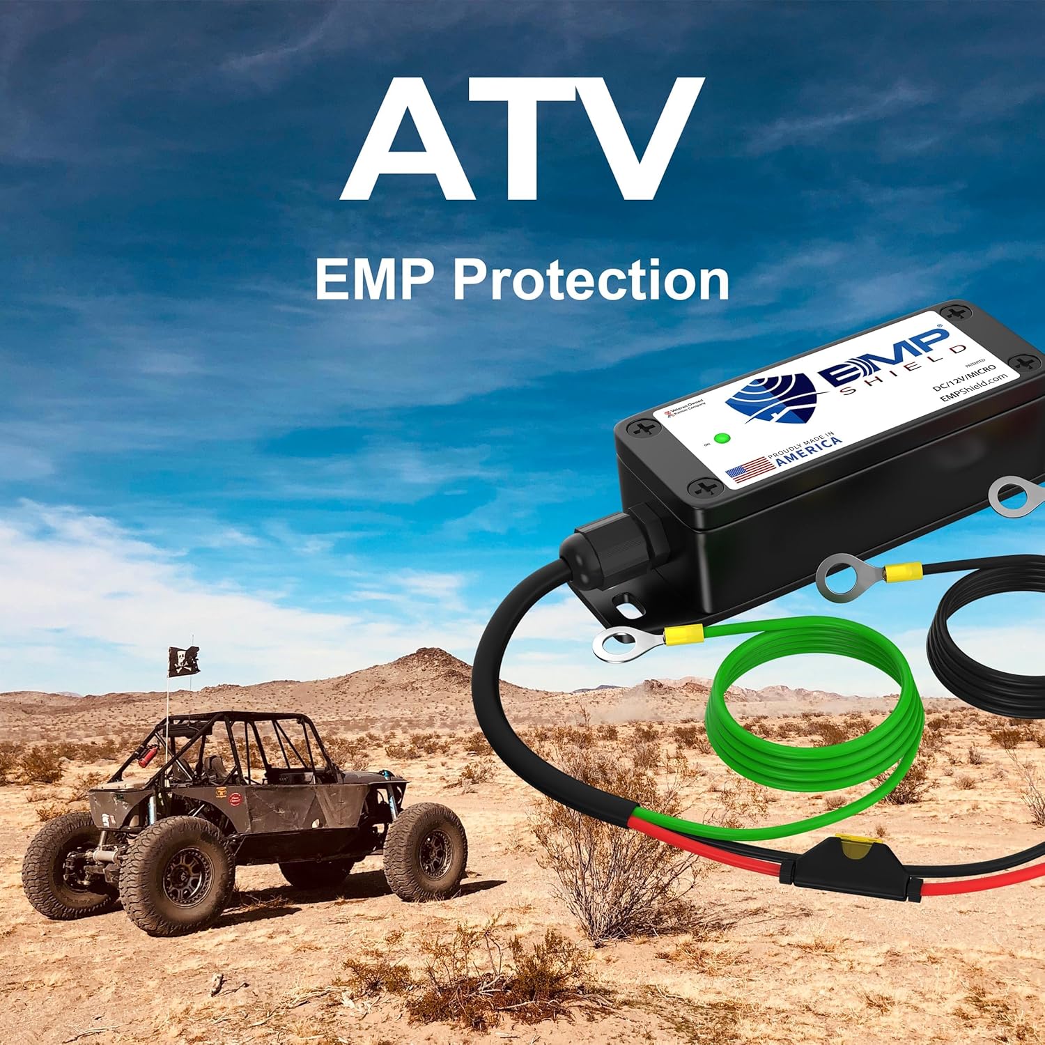 EMP Shield Micro - Vehicle EMP Protection 12 Volt DC for Car, Truck, and Motorcycle (DC-12V-Micro) Lightning, Solar Flare, CME (coronal mass ejection) and Lightining Surge Protection