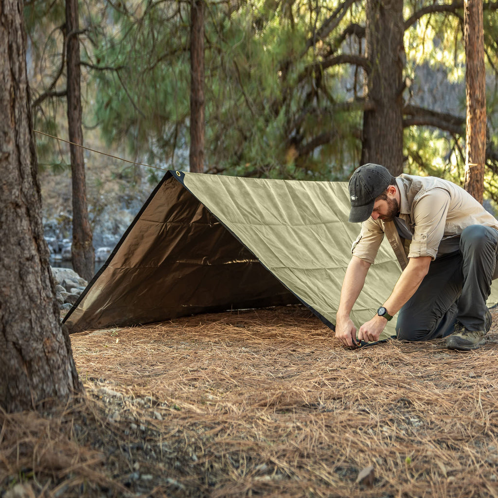 Arcturus XL Heavy Duty Survival Blanket – Insulated Reflective Thermal Camping Tarp - 8.5 FT x 12 FT (Olive Green)