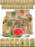 7 Melons and 25 Summer Vegetable & Greens Seeds Variety Pack Bundle, 7,000+ Non-GMO Heirloom Garden Seeds for Planting Vegetables and Melons for Indoor & Outdoor Gardening