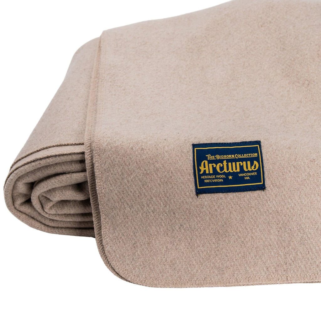 Arcturus Bighorn 100% Virgin Wool Blanket | Heirloom-Quality Wool Bedding for Home & Cabin | Warm, Thick & Durable (Queen Size, Steel Blue)