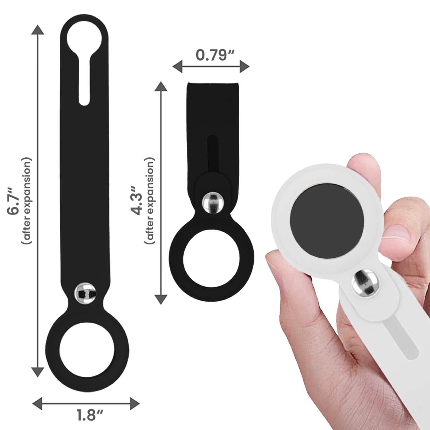 6-Pack: Protective Leather Case Cover For AirTags With Collapsible Loop Anti-Scratch AirTag Keychain