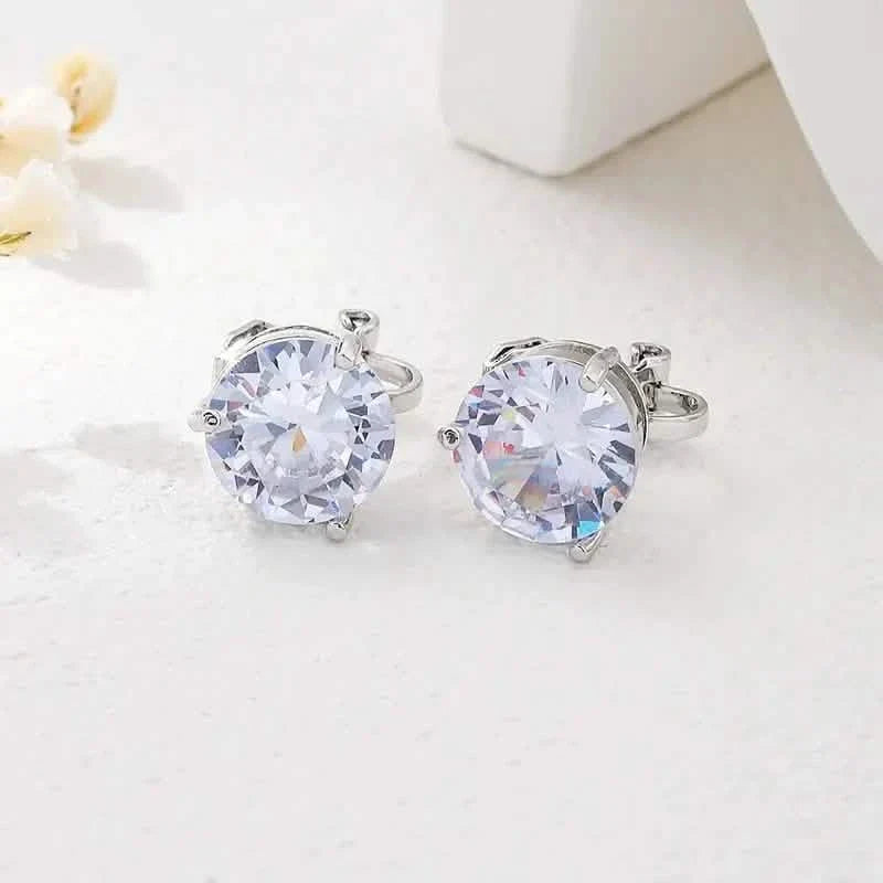 A Pair Of Unique And Stylish Zirconia Clip-on Earrings For Ladies