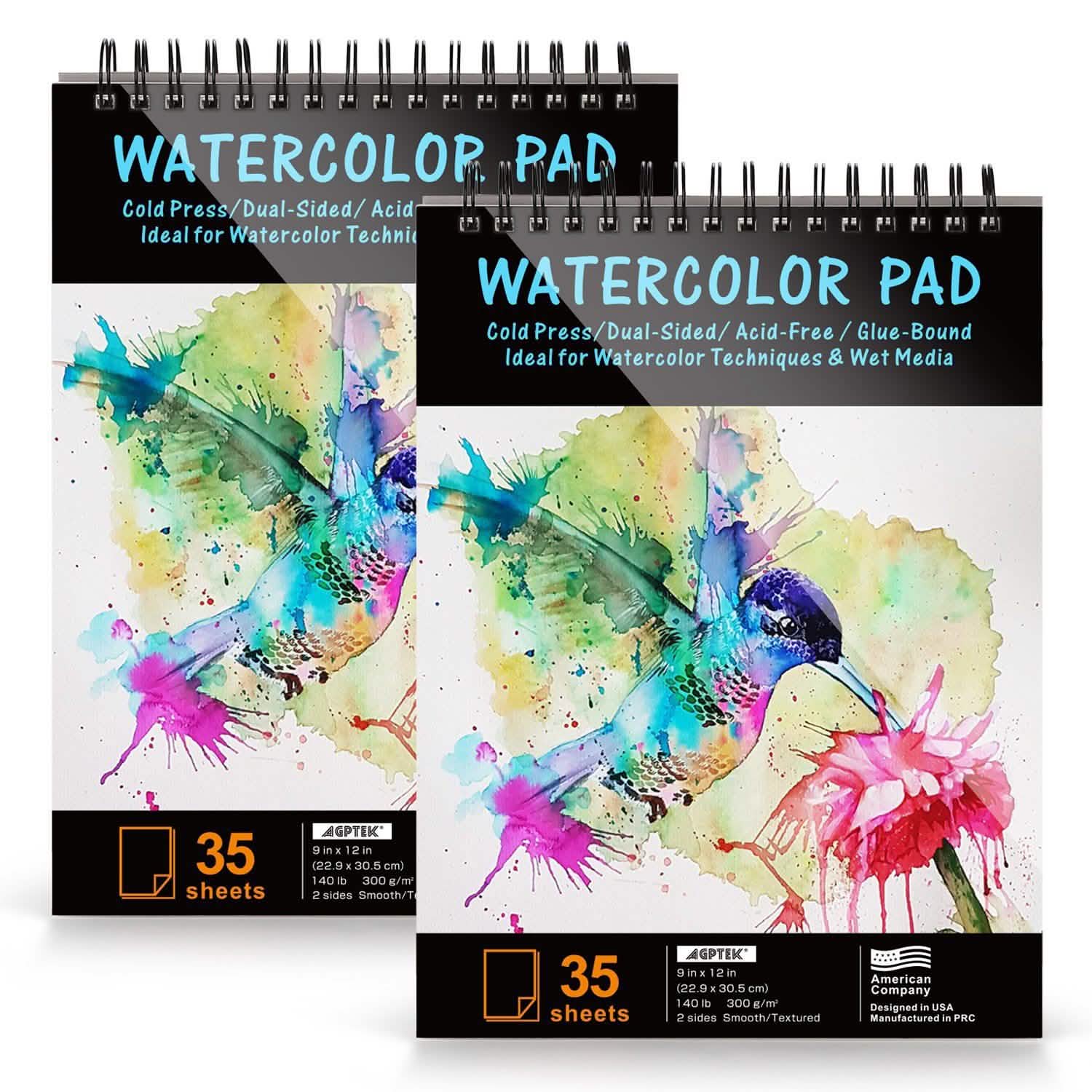 AGPtEk 12 inches 35 Sheets Watercolor Paper Pad