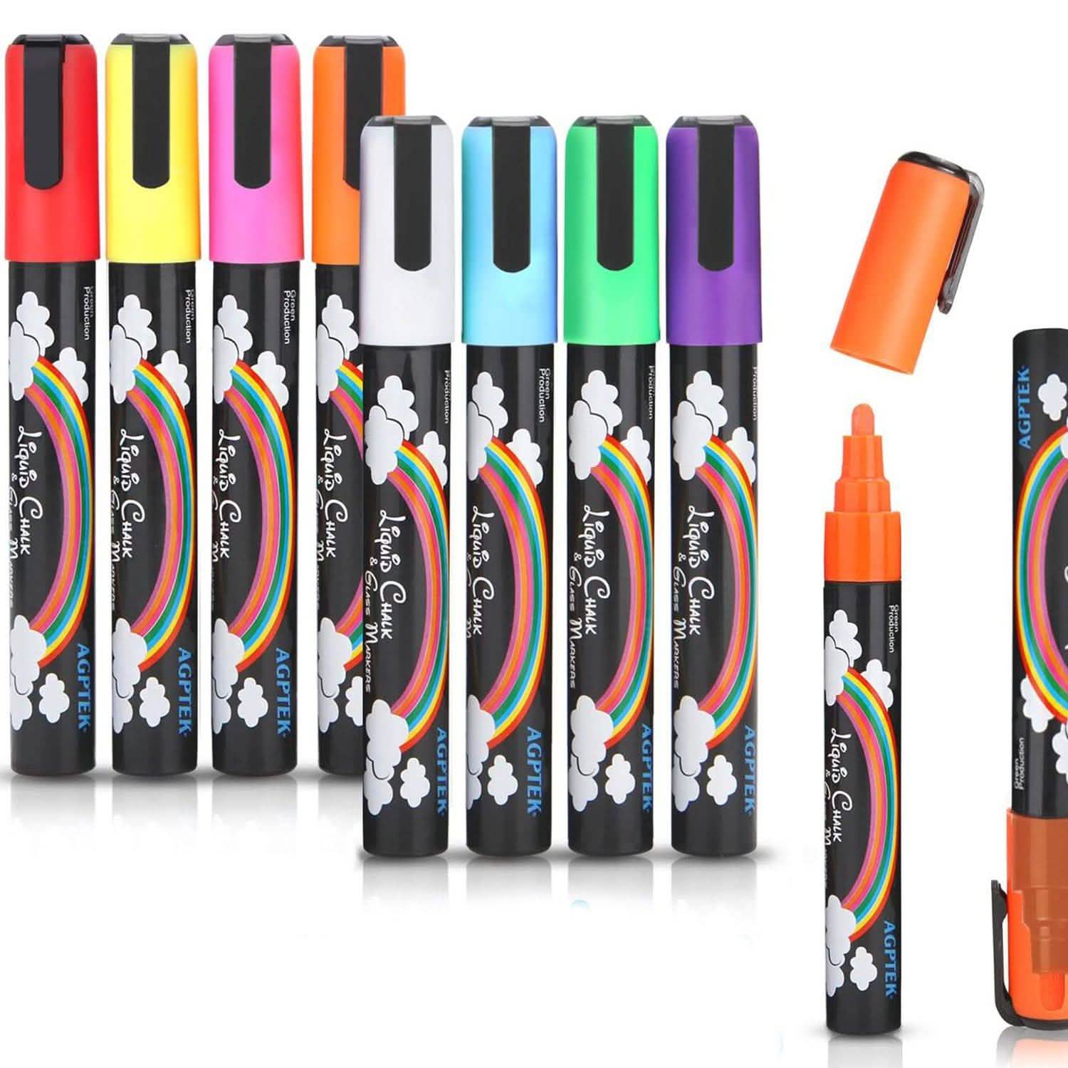 AGPtek 8 Colors Fluorescent Marker Pen for LED Writing Menu Board Glass Windows