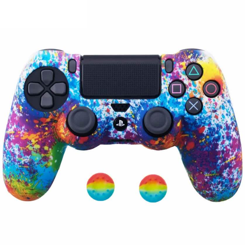 Anti-slip PS4 Silicone Cover & Thumb Grip Set