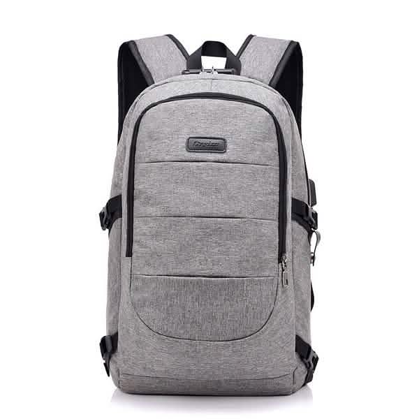 Anti Theft Waterproof Classic Backpack with USB Charging Port and Headphone Interface
