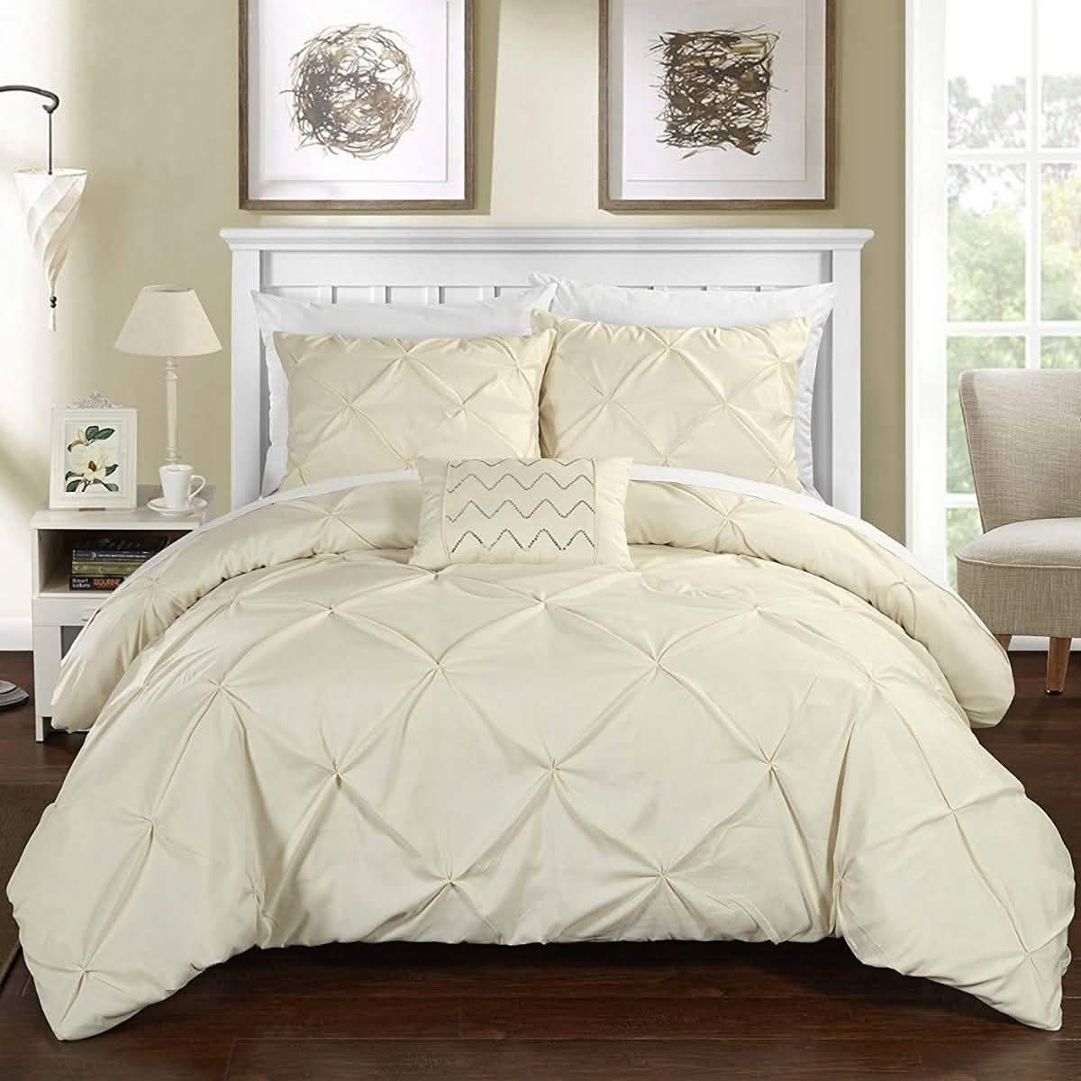 Armi Pinch-Pleated Microfiber Duvet Cover Set